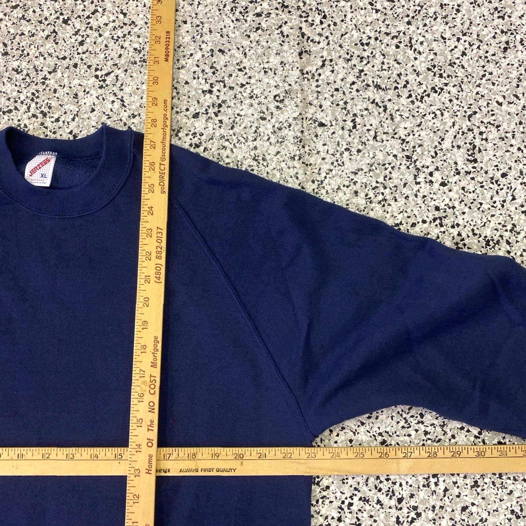 Jerzees VINTAGE Jerzees Sweatshirt Mens XL Blue Navy Blank Pullover Crew Neck 90s USA Shirt Size US XL / EU 56 / 4 - 3 Thumbnail