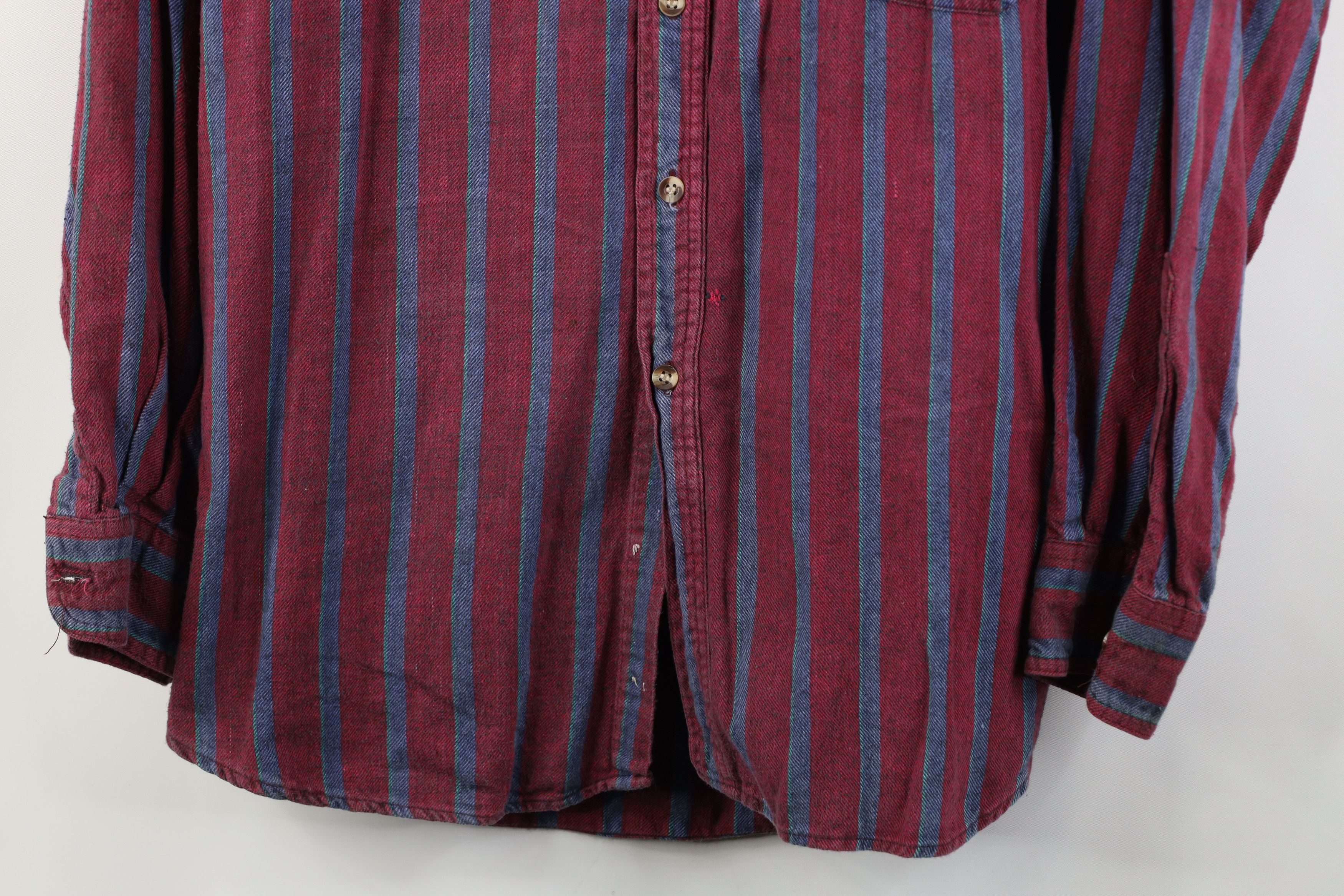 Vintage Vintage 90s Streetwear Striped Flannel Button Down Shirt Size US L / EU 52-54 / 3 - 3 Thumbnail