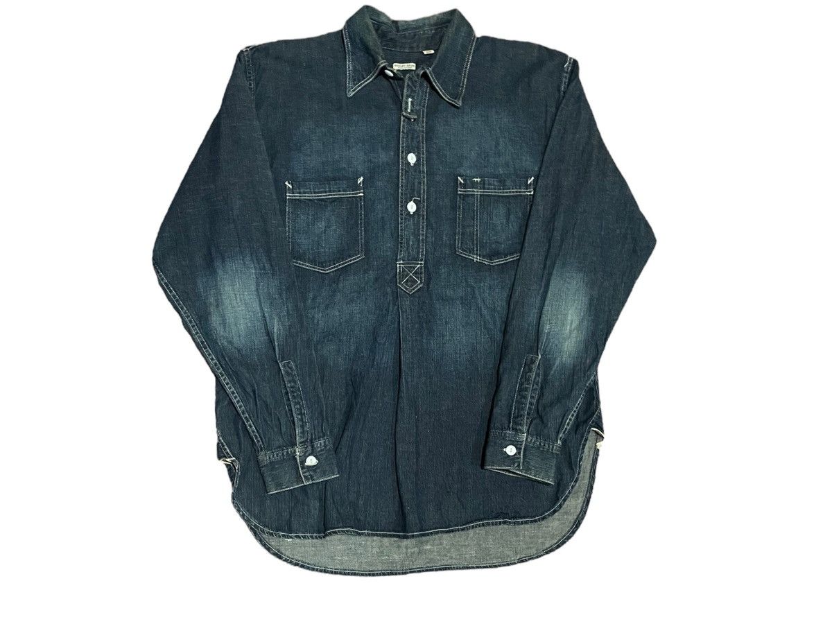 Japanese Brand Sugarcane Denim Shirt Military Army Style Japon Fabrique Size US L / EU 52-54 / 3 - 2 Thumbnail