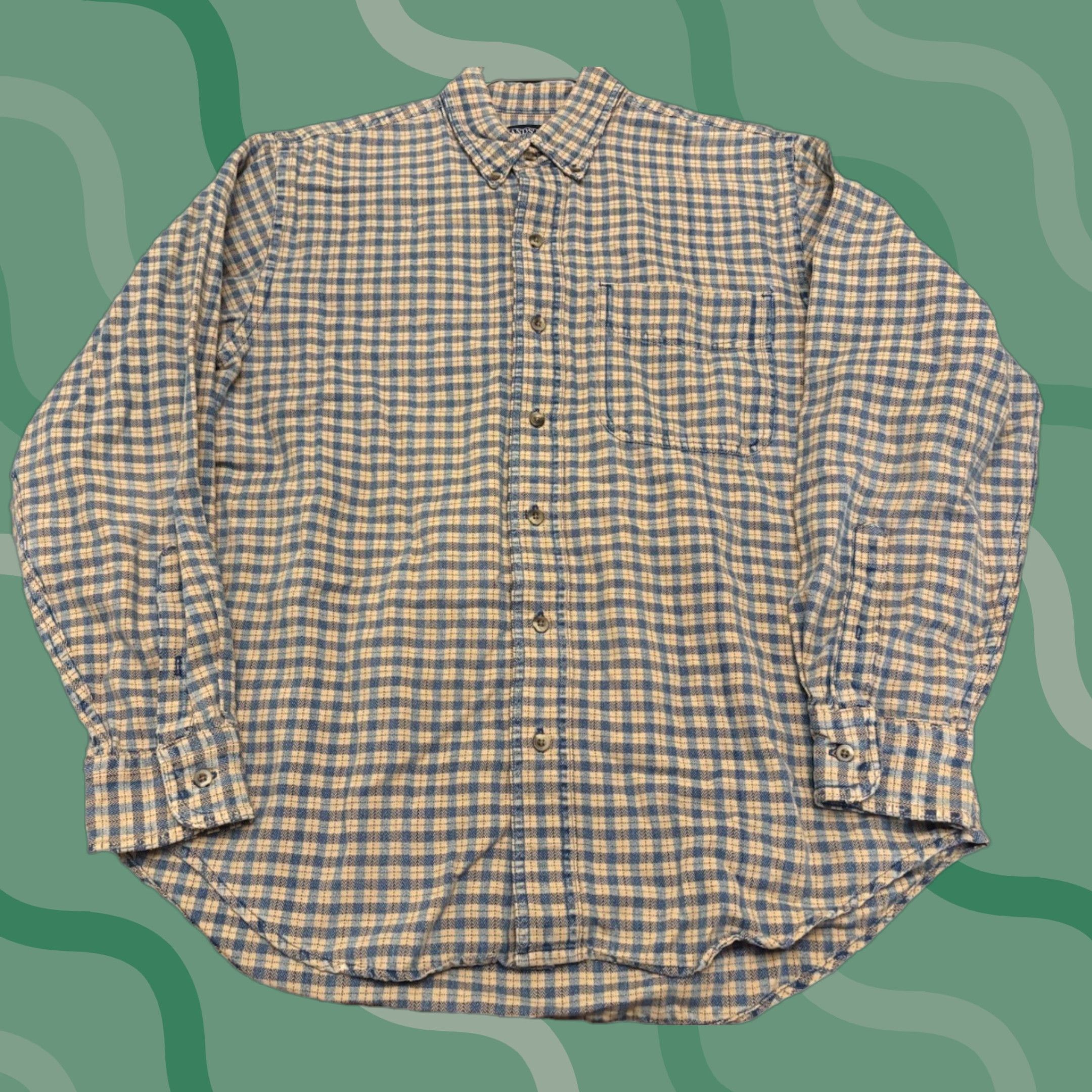 Lands' End VINTAGE Lands' End Shirt Mens M Thick Plaid Flannel Button Down Long Sleeve Size US M / EU 48-50 / 2 - 1 Thumbnail