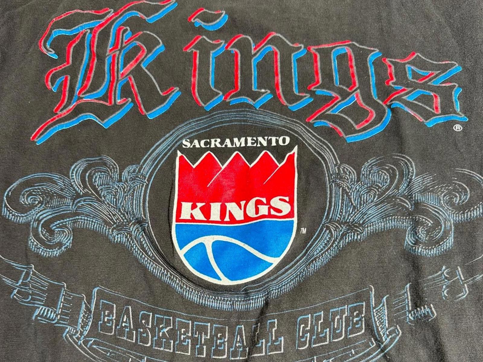 Logo 7 90s Sacramento Kings Bball Club Tee Vintage NBA Black Fade Size US M / EU 48-50 / 2 - 2 Thumbnail