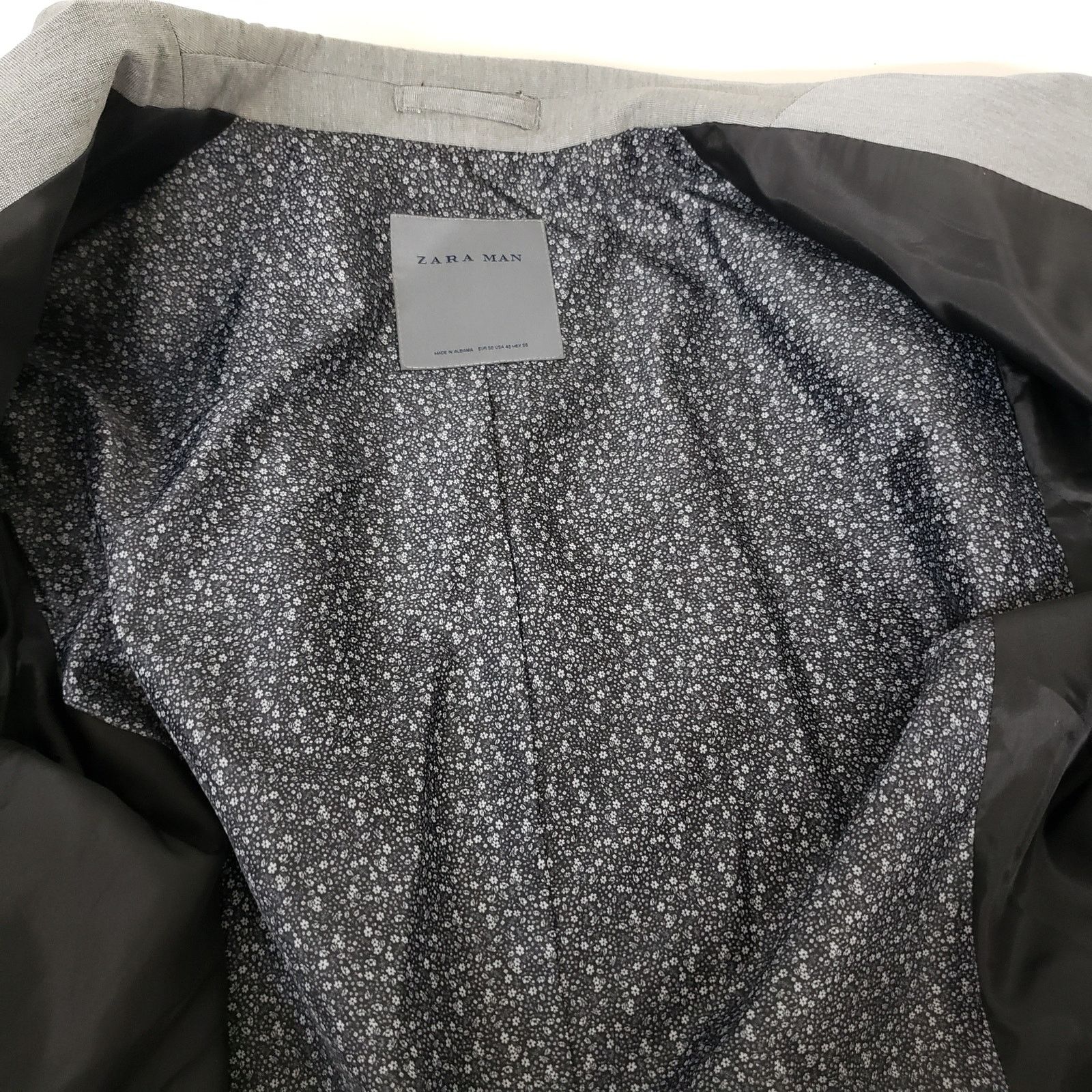 Zara Zara Man Blazer Jacket 40 Black Trim Floral Lining Vented Size 40R - 11 Thumbnail