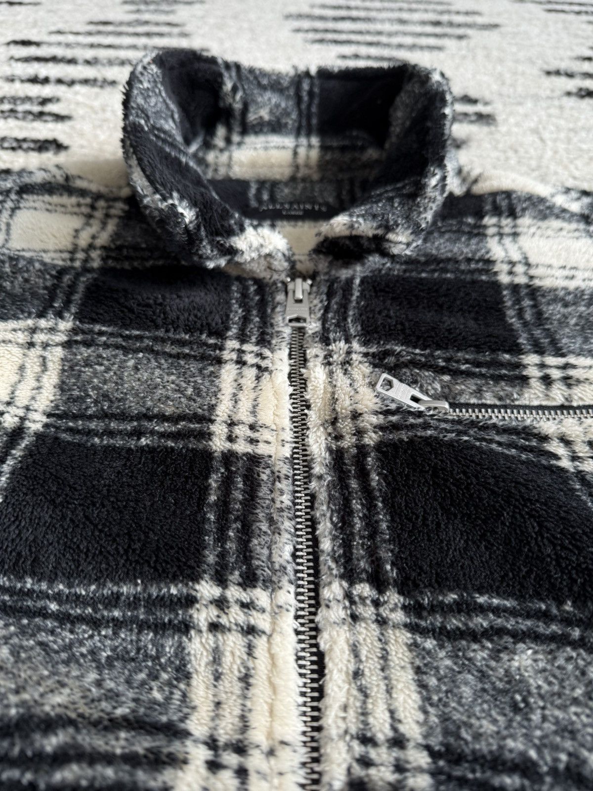 Allsaints Franco Teddy Fleece Plaid Jacket Size US L / EU 52-54 / 3 - 1 Thumbnail