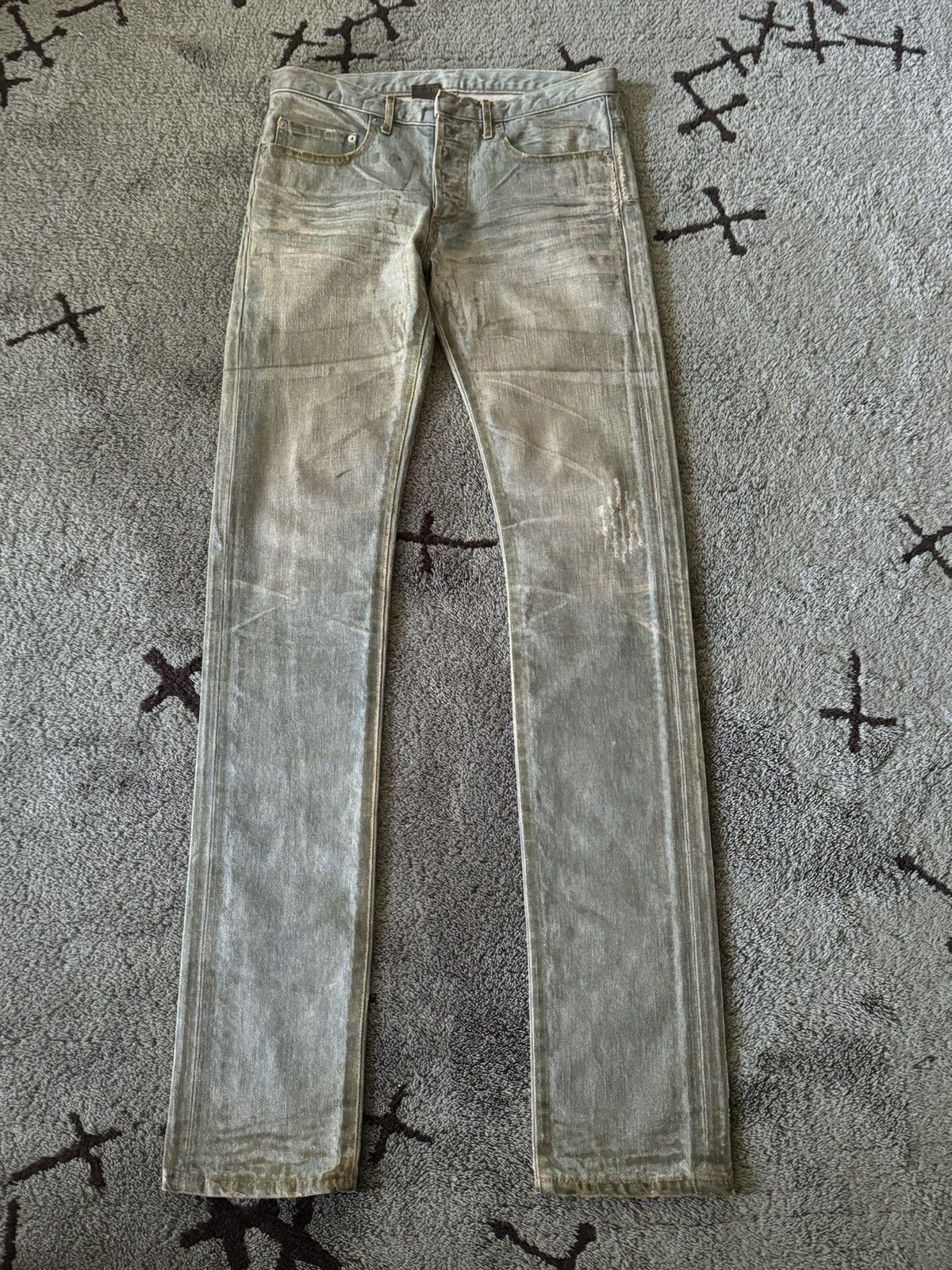 Dior Dior Homme waxed Bleu Clairs size 29 Size US 29 - 1 Thumbnail