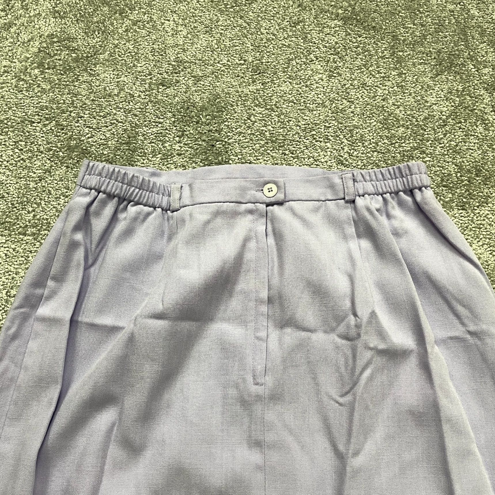 Vintage Sag Harbor Purple Long Skirt Womens 14 Elastic Side Waist Slit Workwear Knit Polyester Straight & Pencil Pattern Solid Size 36" / US 14 / IT 50 - 3 Thumbnail