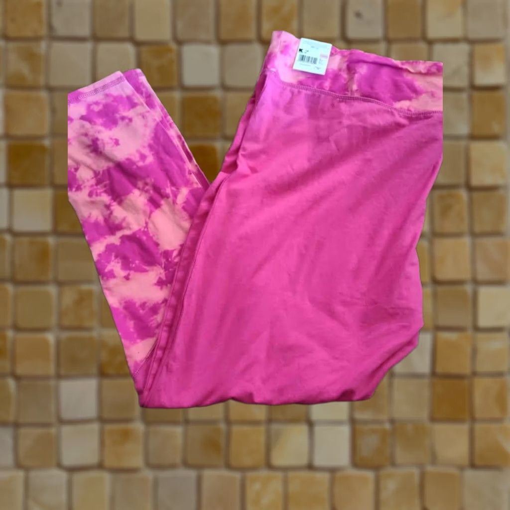 Everlast EVERLAST Leggings Pink Tie Dye Athletic Exercise Womens 3X Size 40" / US 18 - 1 Preview