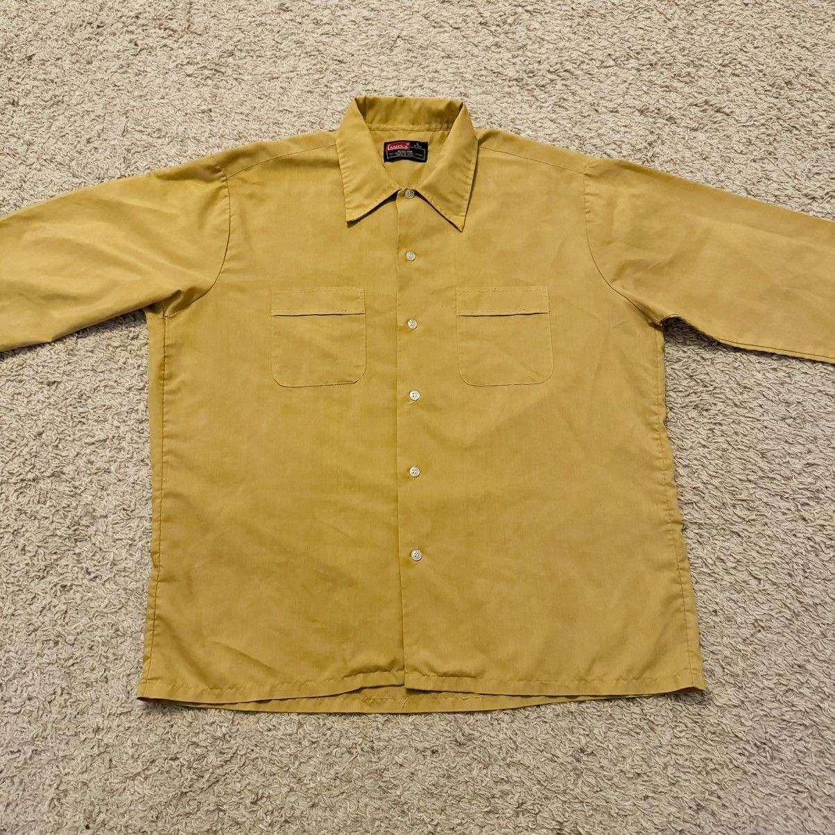 Vintage VINTAGE 60s YELLOW GOLD BUTTON UP! Size US L / EU 52-54 / 3 - 2 Thumbnail