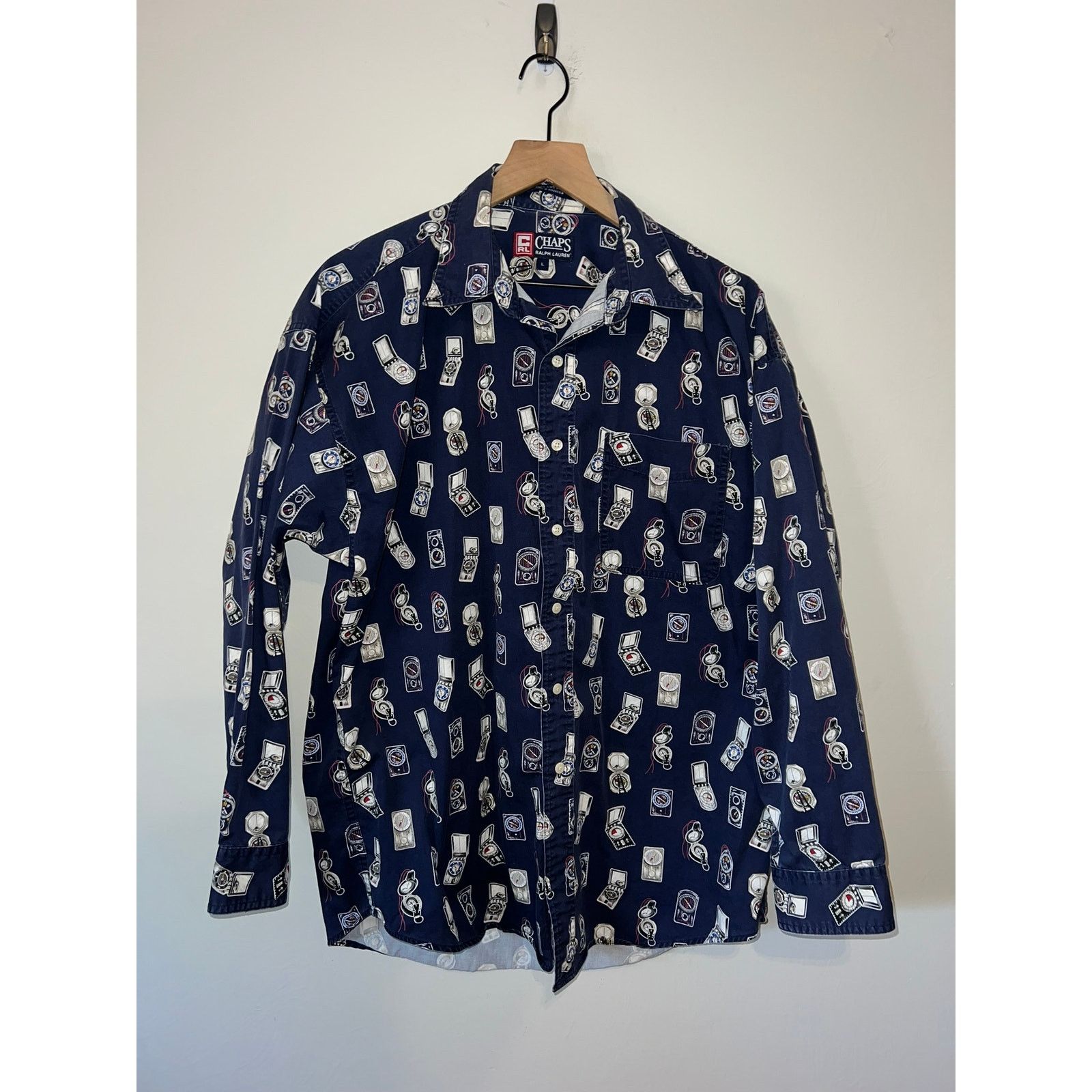 Ralph Lauren Chaps Ralph Lauren Boating Button Up Shirt Sail Devices Blue Size US L / EU 52-54 / 3 - 1 Thumbnail