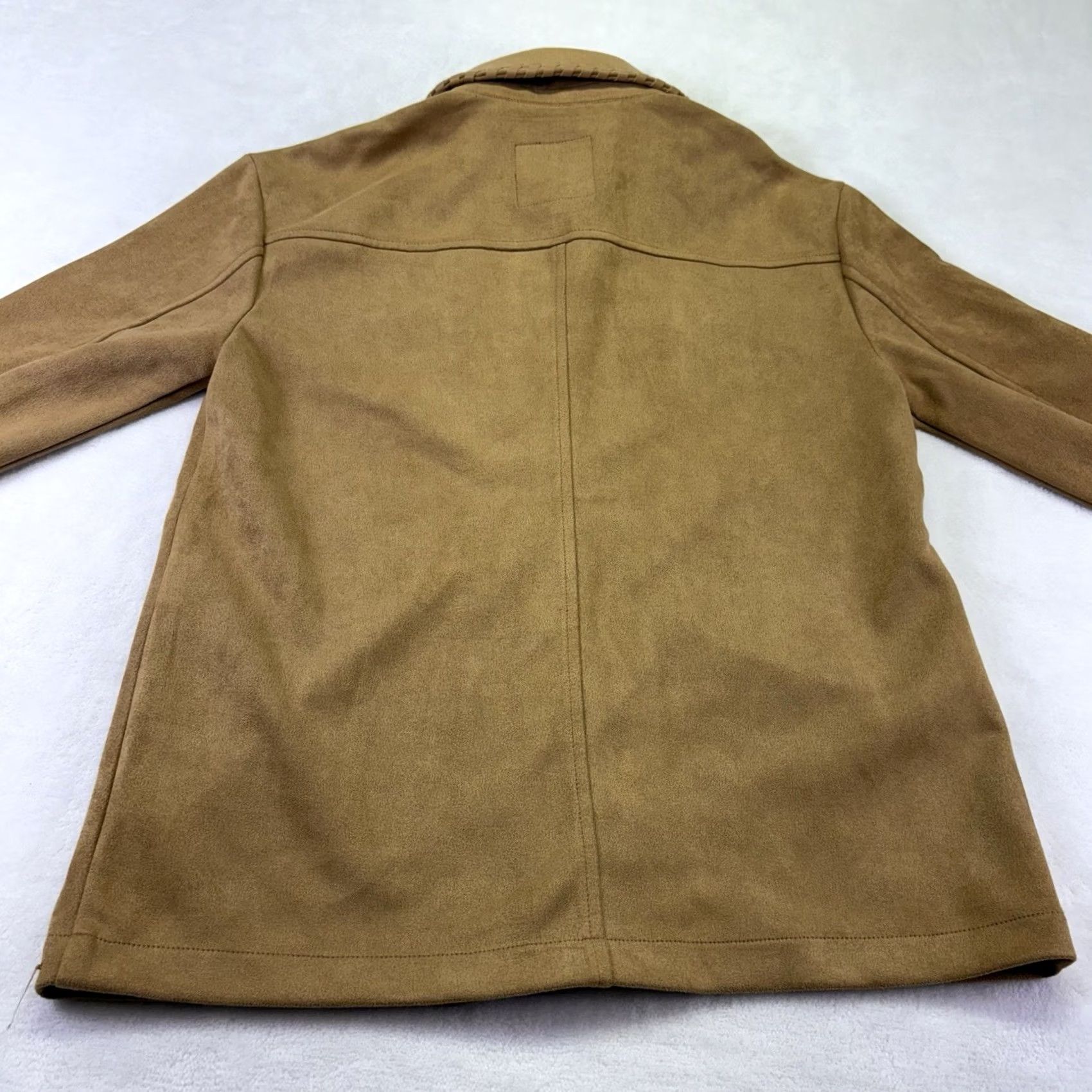 Vintage Bagatelle Shacket Western Shirt XS Long Sleeve Snap Front Faux Suede Tan Brown Women Quarter Whipstitch Button-Up Shacket Modern Basic Size XS / US 0-2 / IT 36-38 - 6 Thumbnail