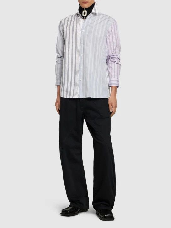 JW Anderson o1lsvrm0425 Striped Cotton Poplin Shirt in Multicolor Size US XS / EU 42 / 0 - 3 Thumbnail