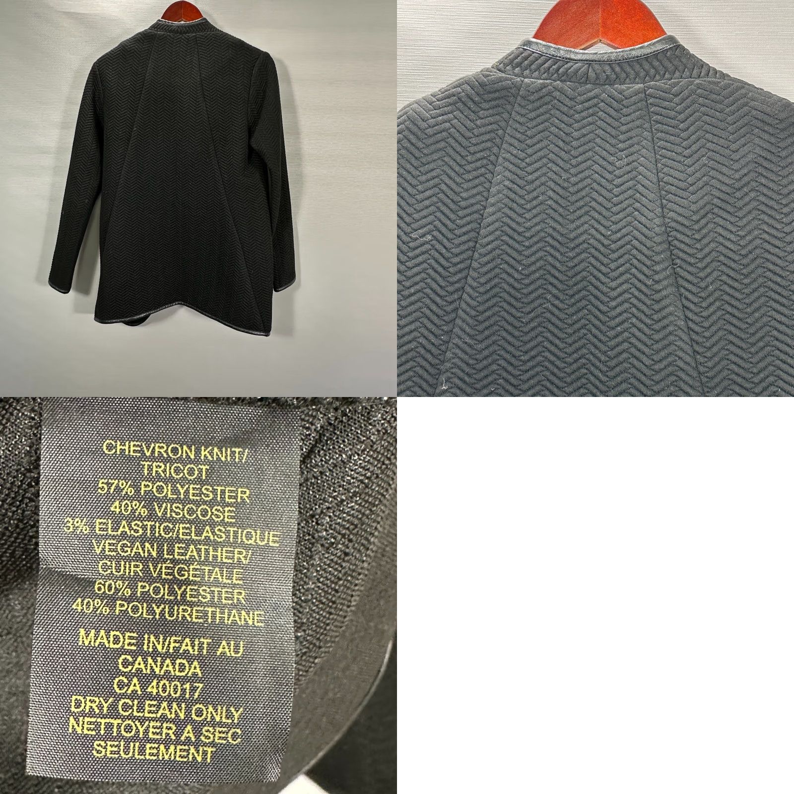 Vintage Periphery Jacket Womens Small Black Assymetrical Zip Textured Faux Leather Trim Jacket Size S / US 4 / IT 40 - 8 Thumbnail