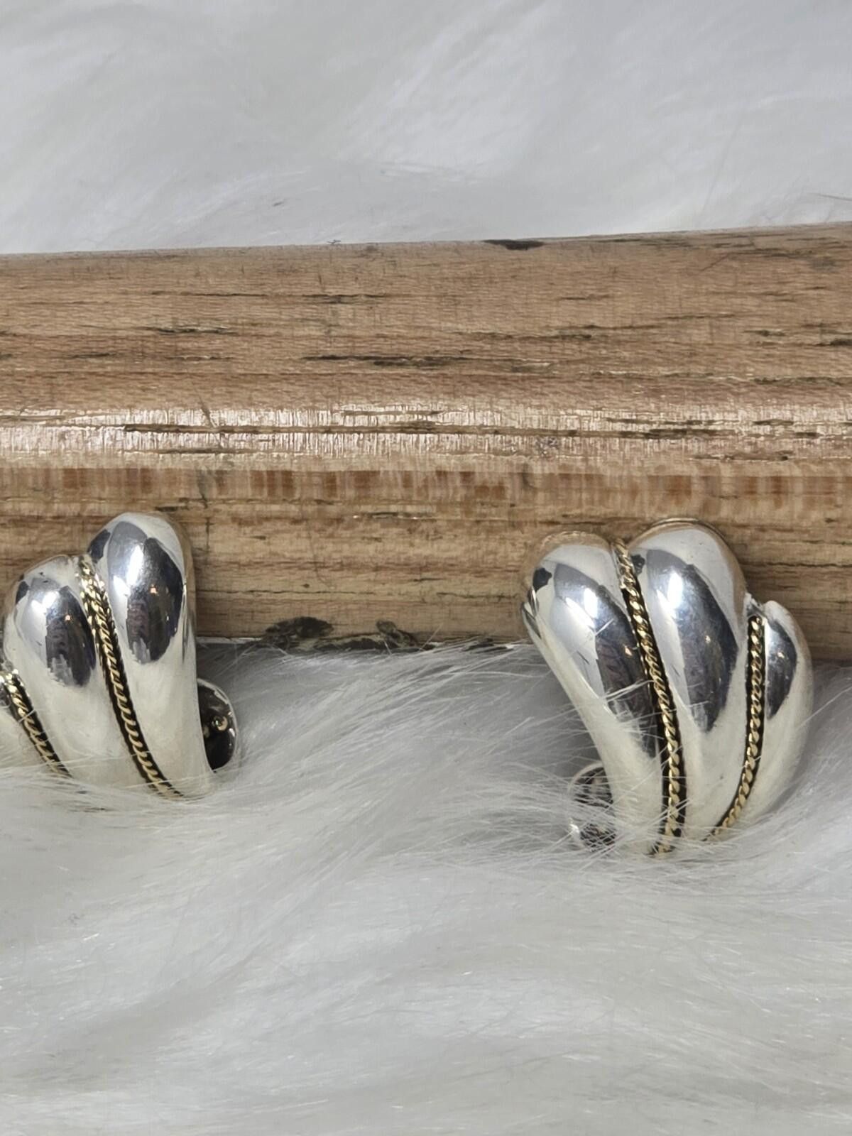 Tiffany & Co. Vintage Tiffany & Co. 925 18k Gold Rope Shell Earrings Size ONE SIZE - 8 Thumbnail
