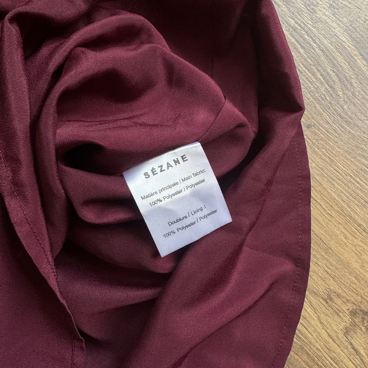 Sezane Sézane Mid-Length Dress Polyester Burgundy Women’s FR 36 Size XS / US 0-2 / IT 36-38 - 6 Thumbnail