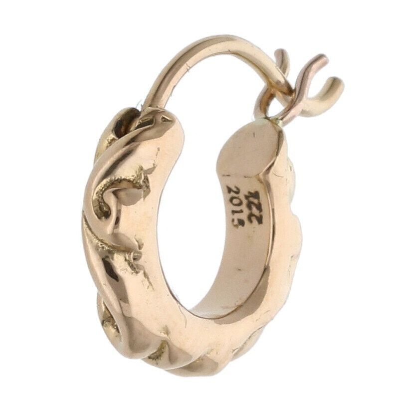 Chrome Hearts 22K Tiny Scroll Hoop Earring