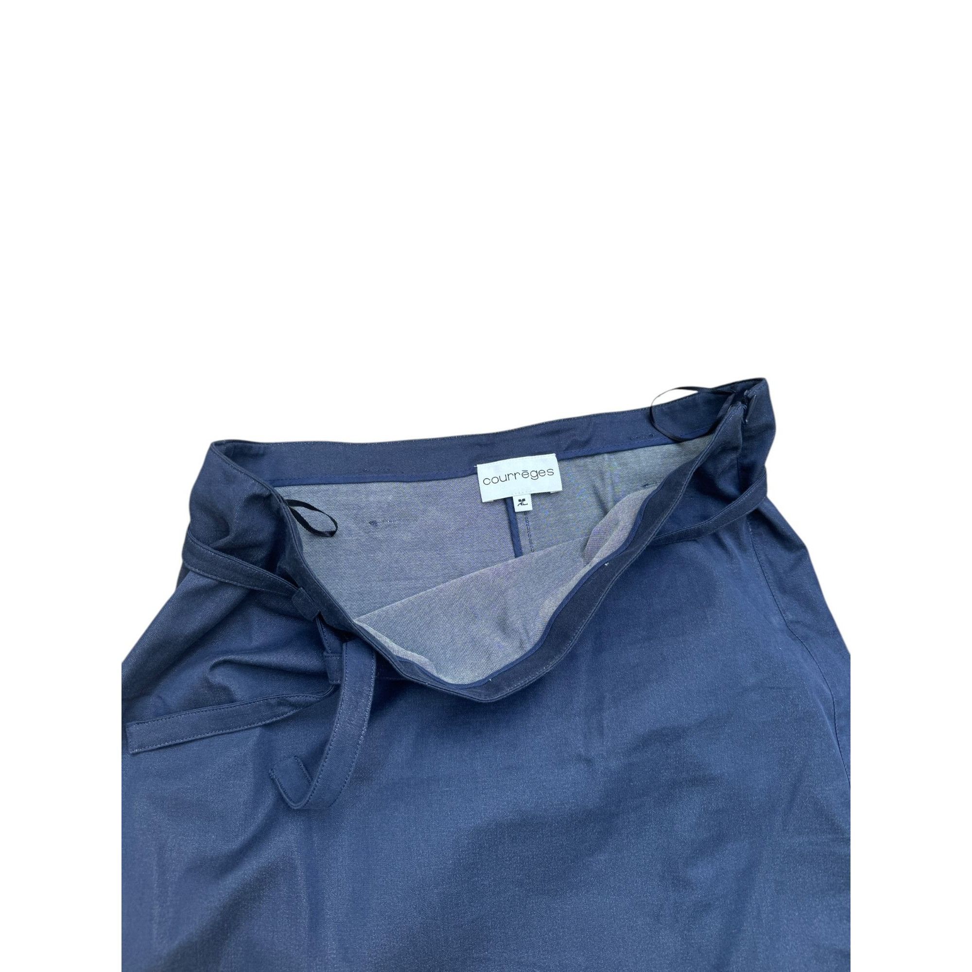 Courreges Blue cotton silk skirt Size 28" / US 6 / IT 42 - 2 Thumbnail