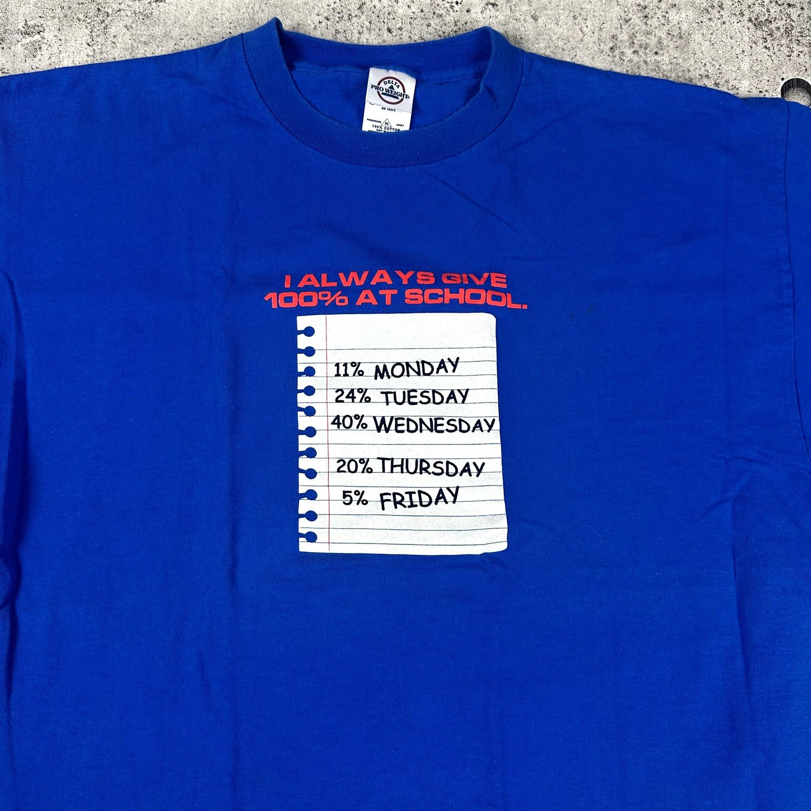 Delta Vintage Comedy Shirt Y2K I Give 100% In School Size XL Size US XL / EU 56 / 4 - 2 Thumbnail