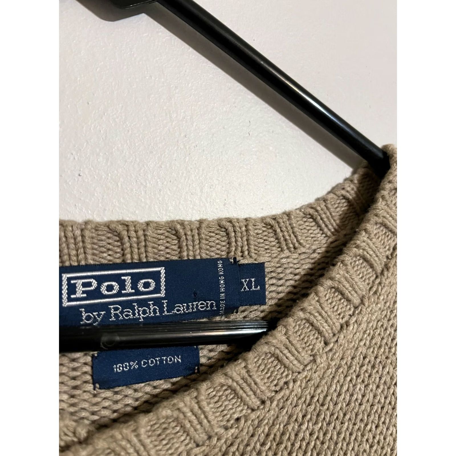 Polo Ralph Lauren VTG Polo Ralph Lauren V-Neck Cotton Knit Beige Khaki Pullover Sweater Men's XL Size US XL / EU 56 / 4 - 3 Thumbnail