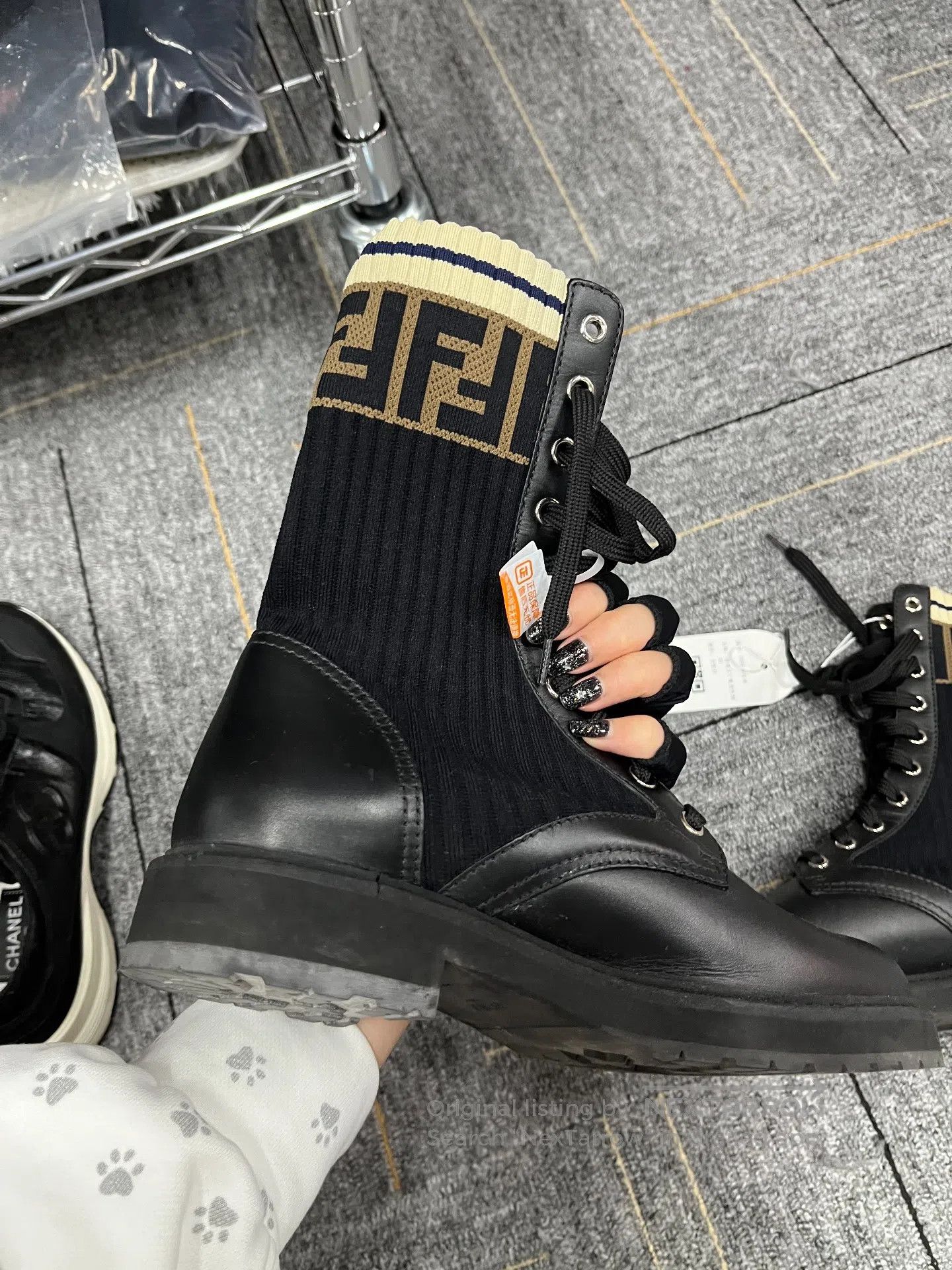 Fendi FENDI Fendi Patchwork Knitted Monogram Sock Booties Size 3 Size US 5.5 / IT 35.5 - 5 Thumbnail