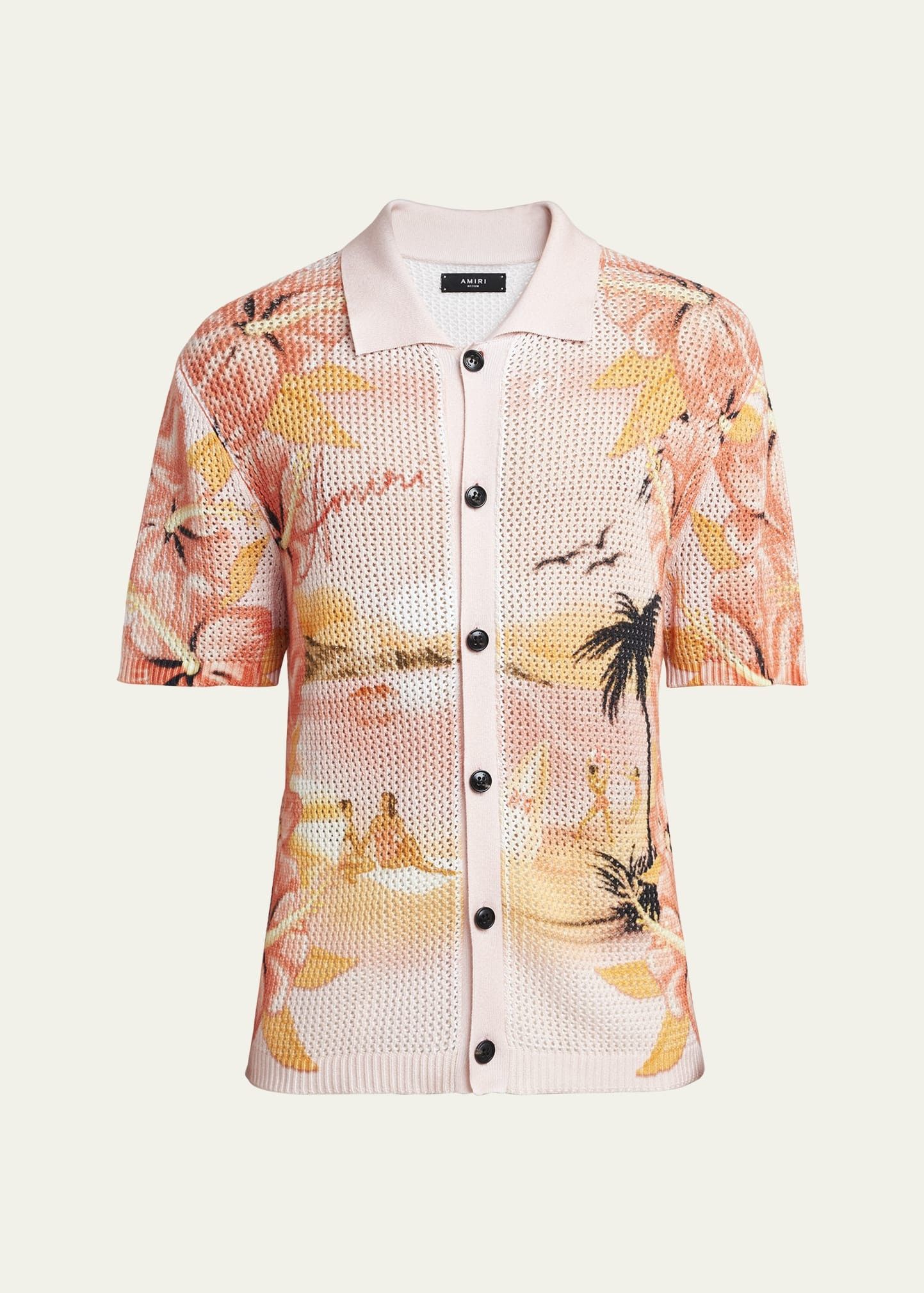 Amiri o1s1wg110725 Tropical Crochet Button-Down Shirt Multicolor Size US S / EU 44-46 / 1 - 1 Thumbnail