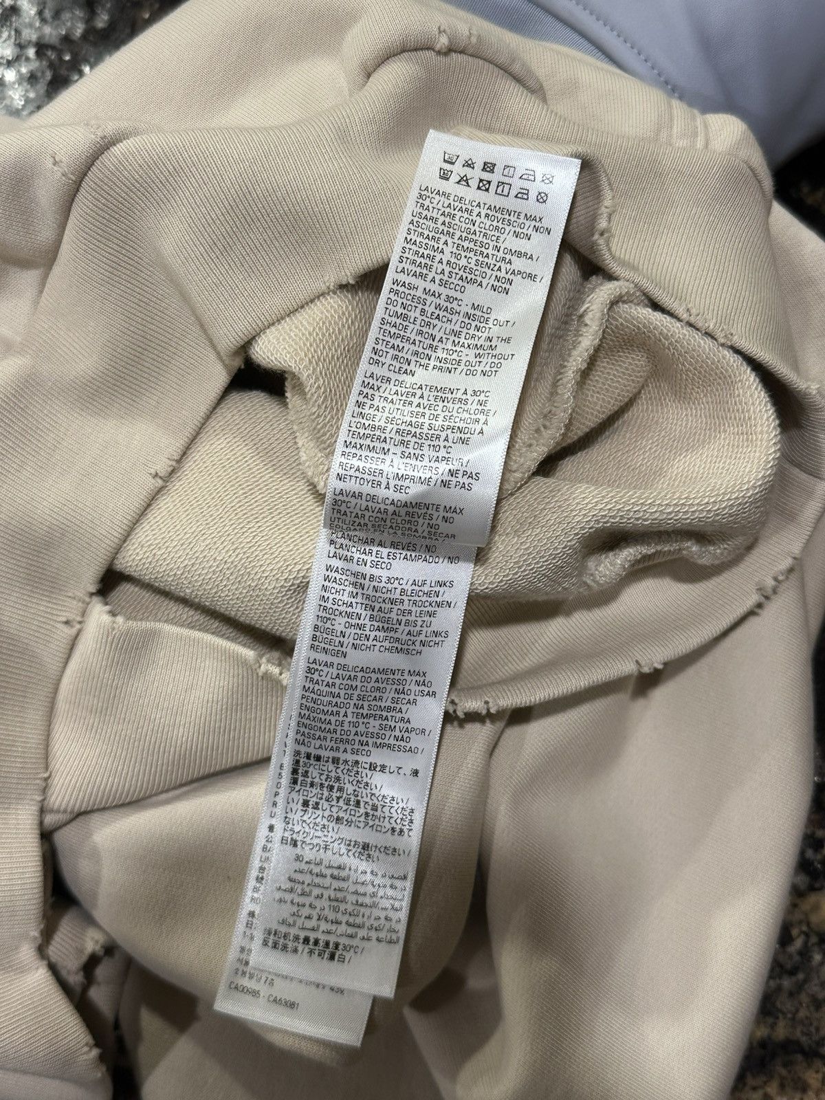Balenciaga Balenciaga “Be Nice” Light Biege 2023 Distressed Hoodie Size US XL / EU 56 / 4 - 12 Thumbnail