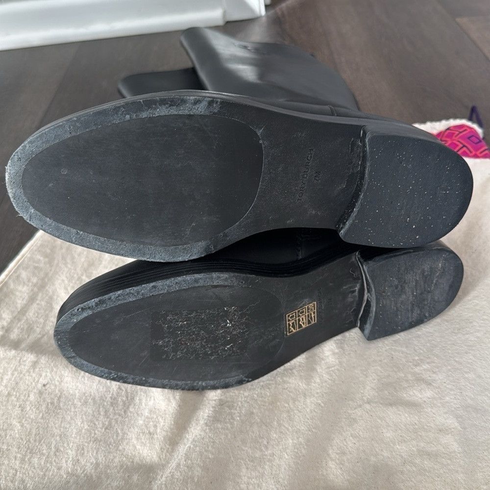 Tory Burch Tory Burch Women’s 7 Black Leather Logo The Riding Knee Hig Size US 7 / IT 37 - 6 Thumbnail