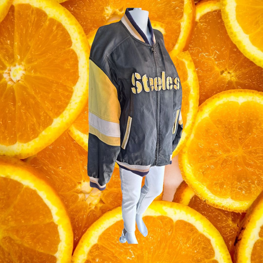 Mirage Vintage NFL Mirage Letterman PITTSBURGH STEELERS Leather Var Size US XL / EU 56 / 4 - 1 Thumbnail