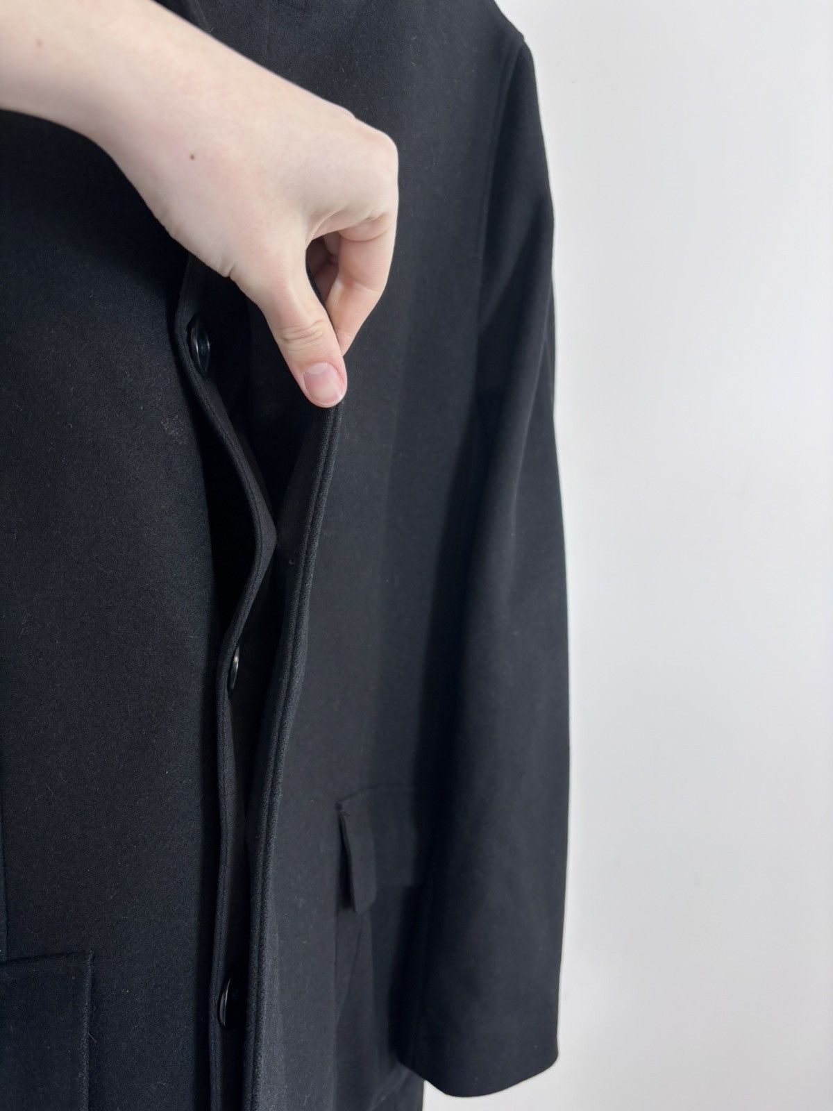 Reiss Reiss Men’s Black Wool Blend Stand Collar Coat Size US L / EU 52-54 / 3 - 11 Thumbnail