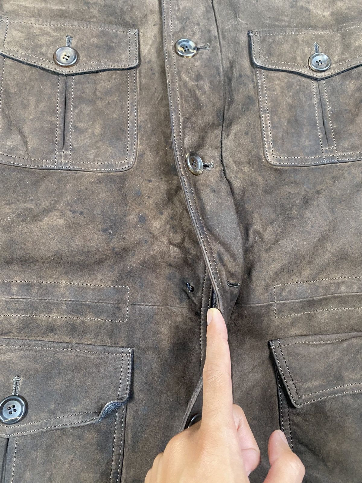 Japanese Brand Vintage Japanese Western Brown Suede Trucker Jacket Size US S / EU 44-46 / 1 - 5 Thumbnail