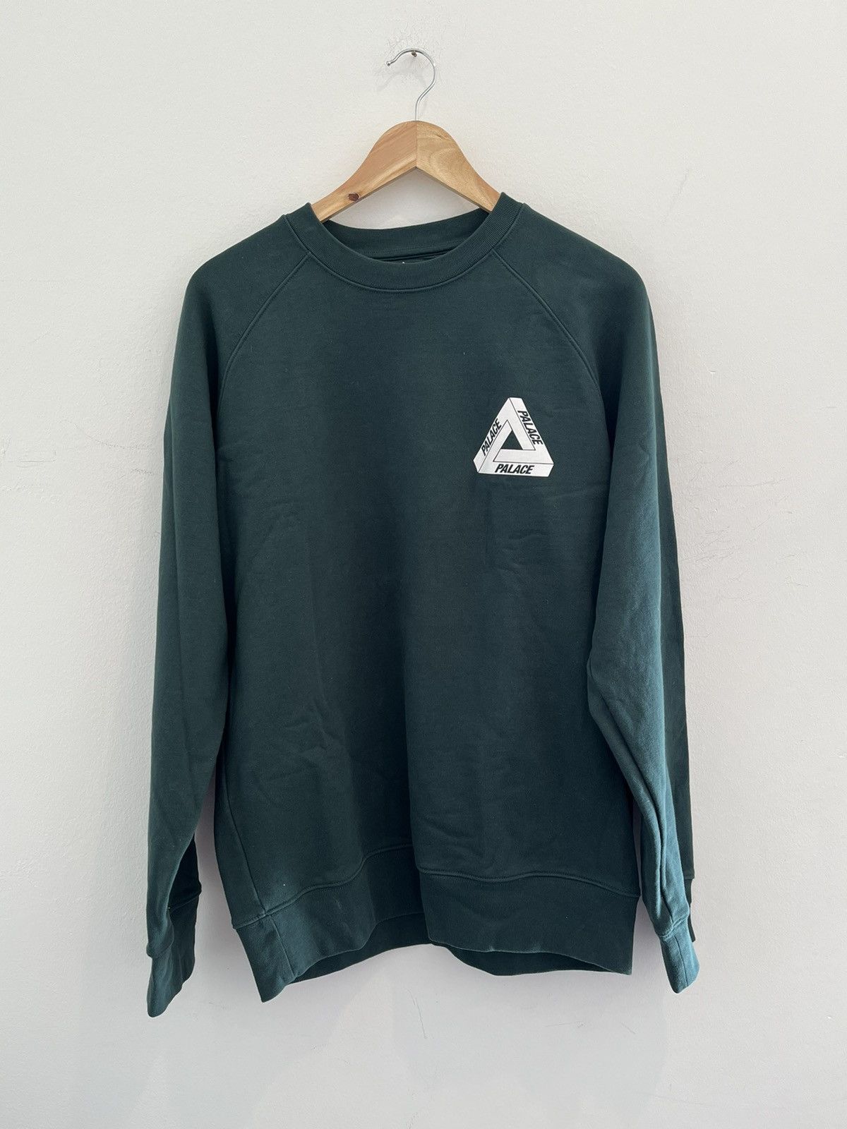 image of Tri Logo Palace Crewneck in Green, Men's (Size Large)