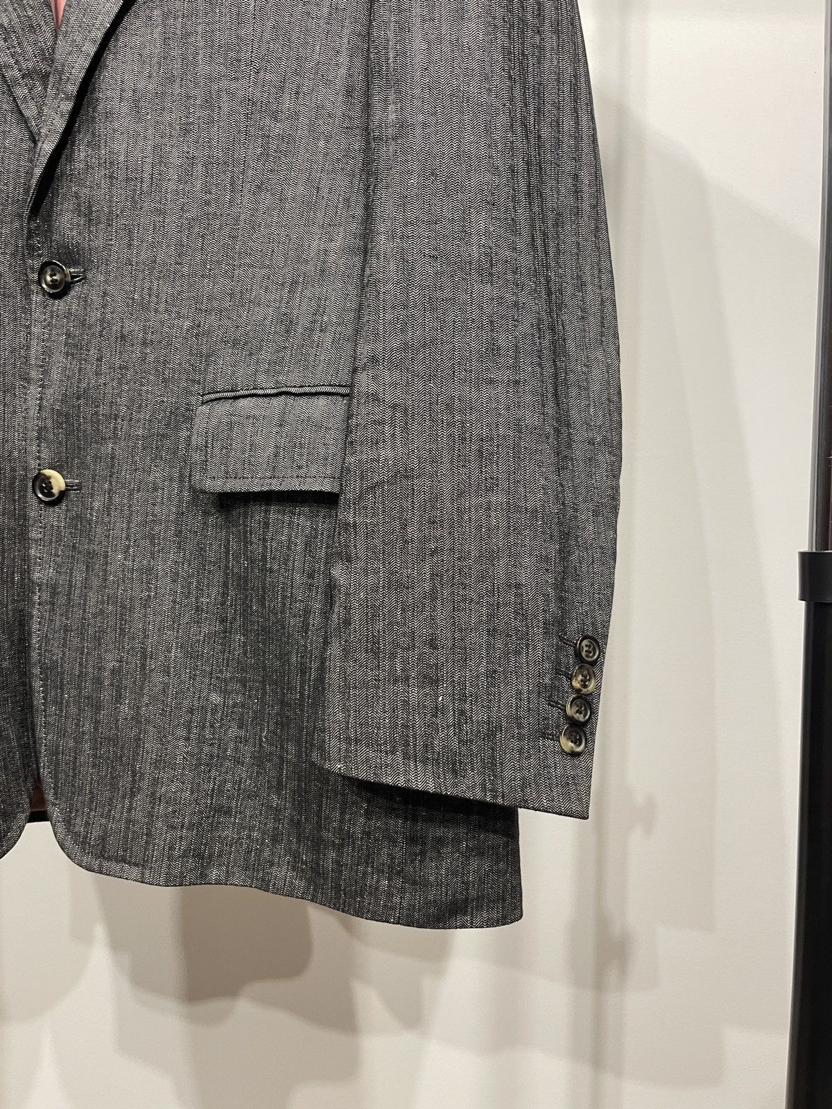Hugo Boss HUGO BOSS "Bodega" Linen-Cotton Herringbone Blazer jacket 38 Size 38R - 2 Thumbnail