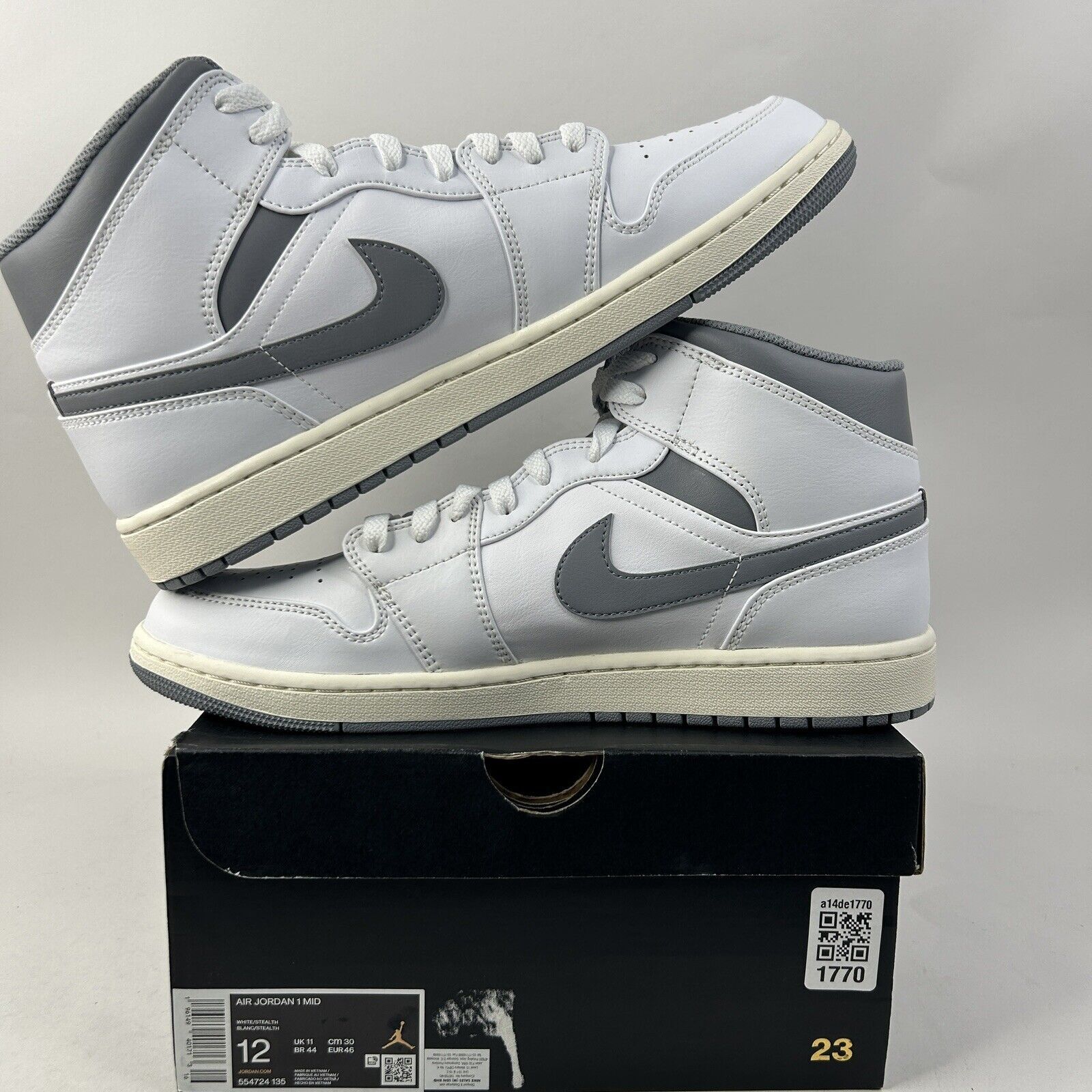 Nike Nike Air Jordan 1 Mid Retro “Neutral Grey” 2024 Size US 12 / EU 45 - 3 Thumbnail