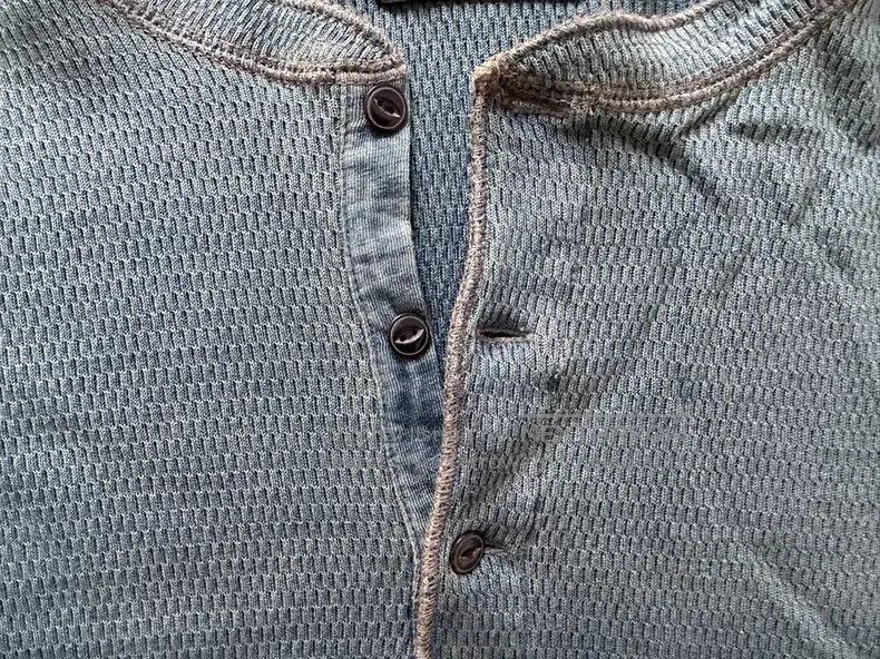 RRL Ralph Lauren RRL Ralph Lauren Indigo Heavy Wash Classic Henley Shirt Size US XS / EU 42 / 0 - 4 Thumbnail