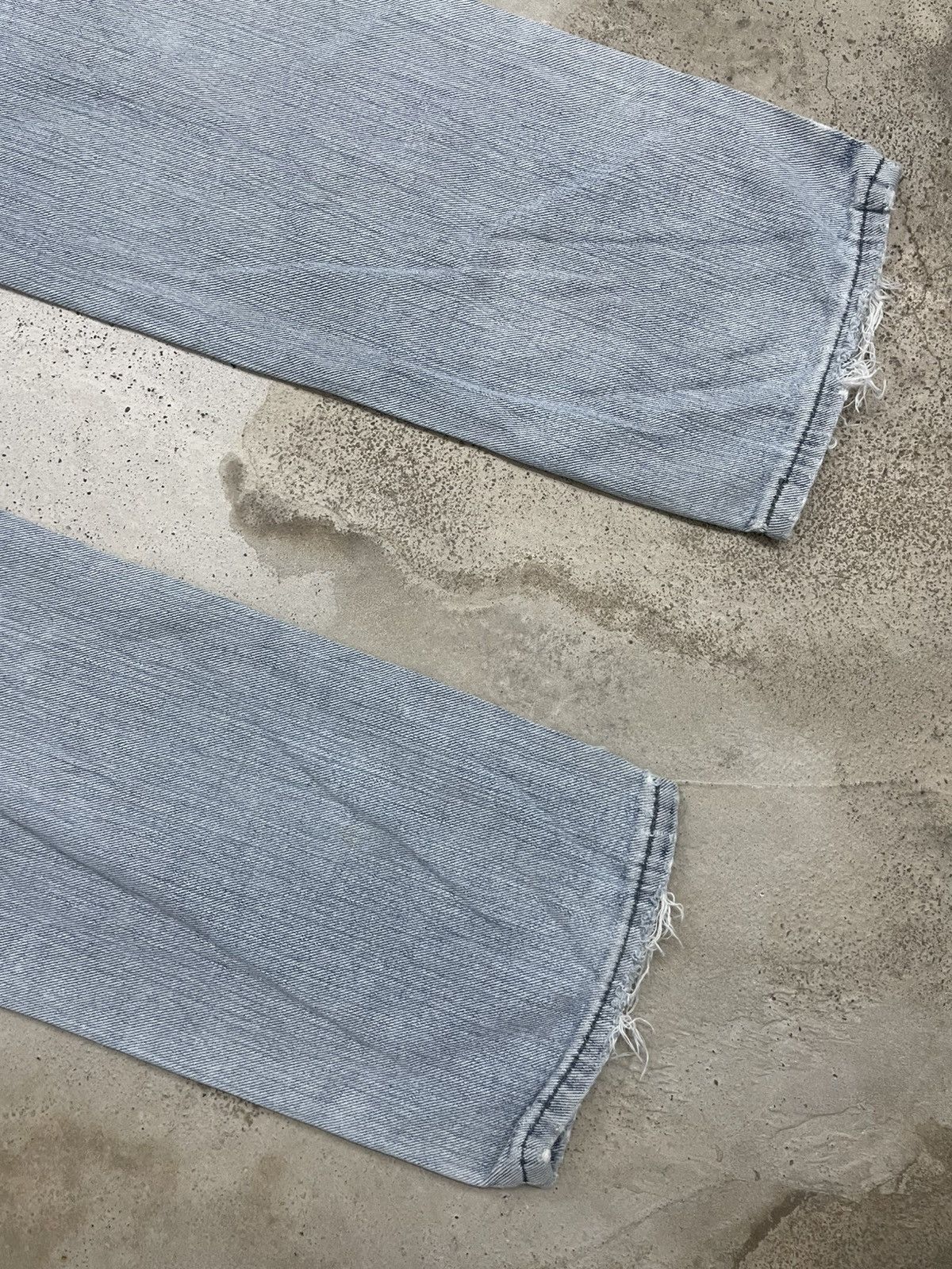 Edwin Low Rize Light Wash Soft Denim Distressed