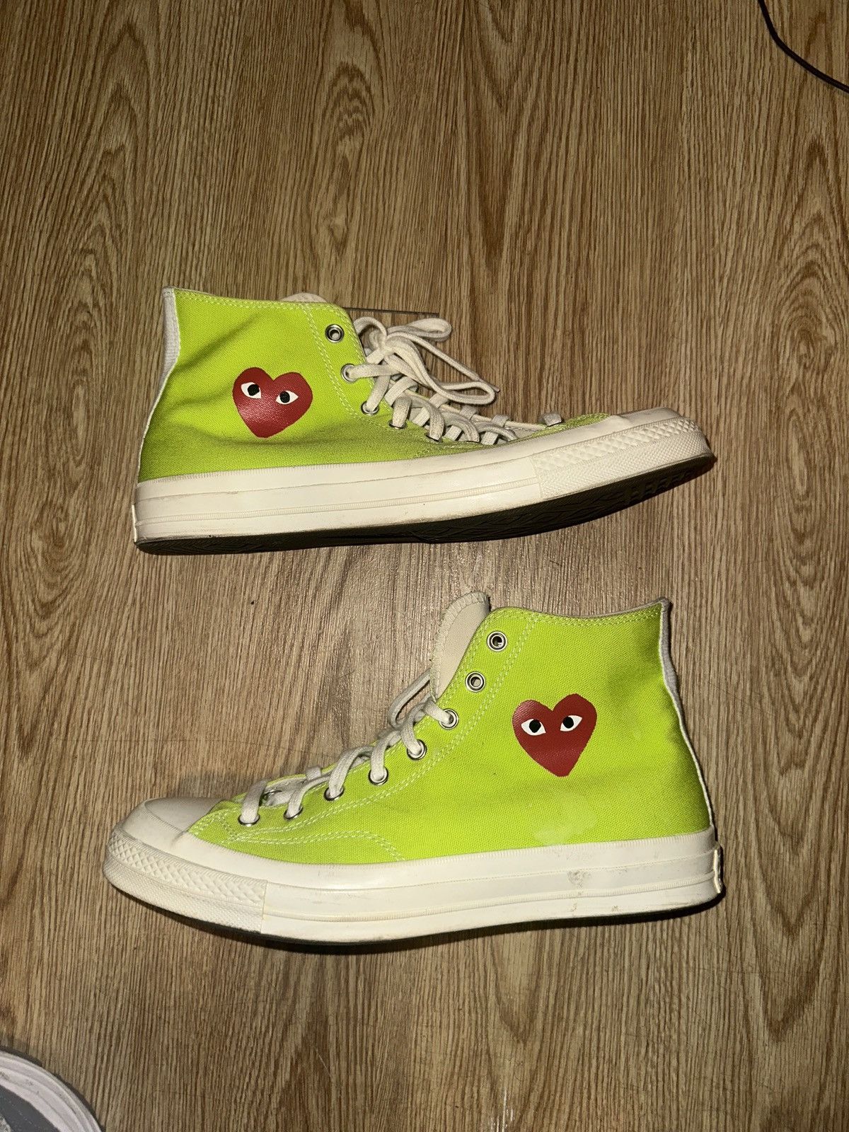 Comme des Garcons PLAY × Converse CDG x Converse Neon Green Size US 12 / EU 45 - 1 Thumbnail