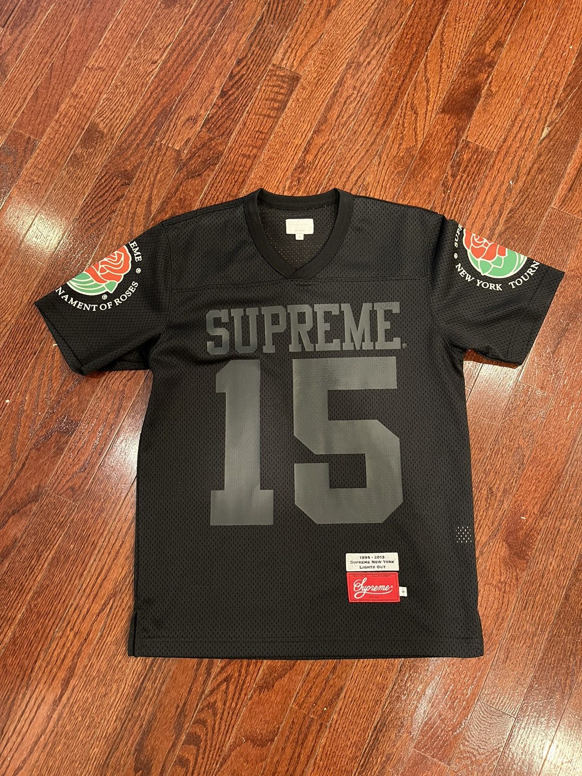 RARE DS 2013 Supreme Gold Roses Football Jersey Palace Rose Bowl Kith Just  Don