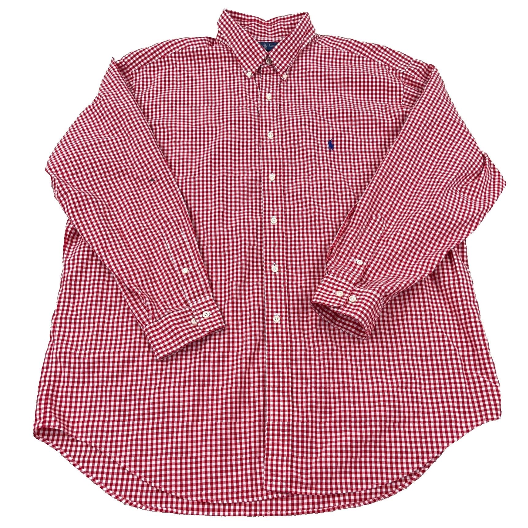 Ralph Lauren Ralph Lauren Shirt Men Red Plaid Button-Up OCBD Gingham 18 Neck Button-Down, Casual Everyday, 18, Red, Check, Classic, Preppy Mens Size US XXL / EU 58 / 5 - 2 Thumbnail