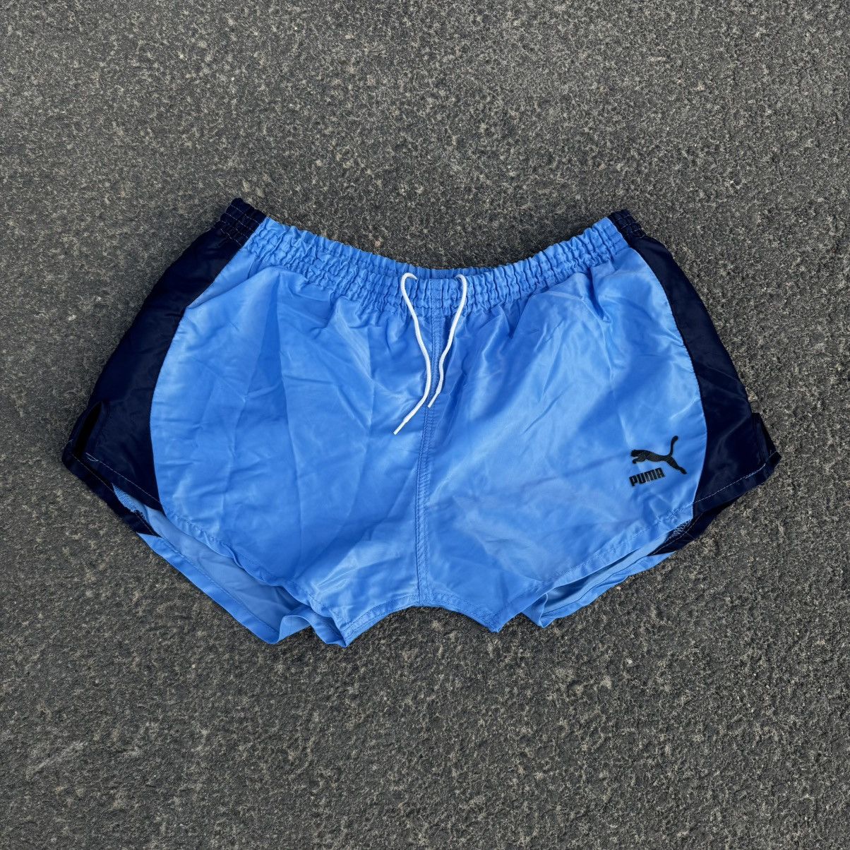 Puma 70s/80s Puma Running Shorts Blue Soccer made in hong kong Size US 33 - 1 Thumbnail