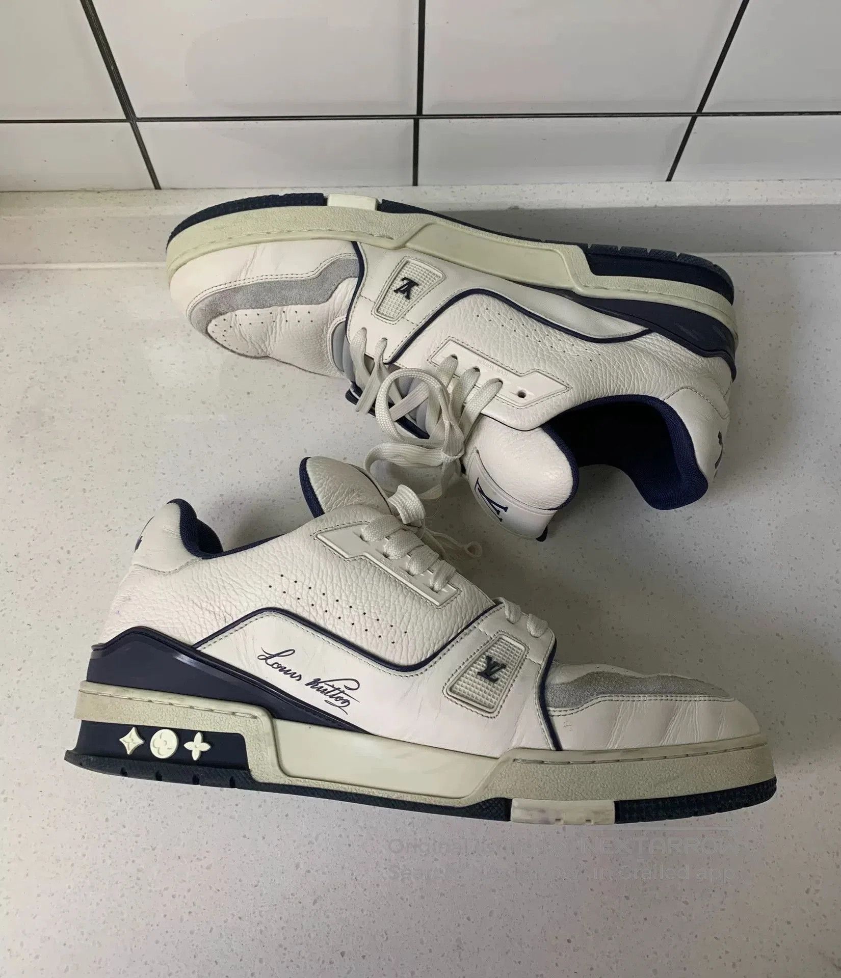 Louis Vuitton Louis Vuitton Trainer White Blue Cement. Size US 9 / EU 42 - 4 Thumbnail