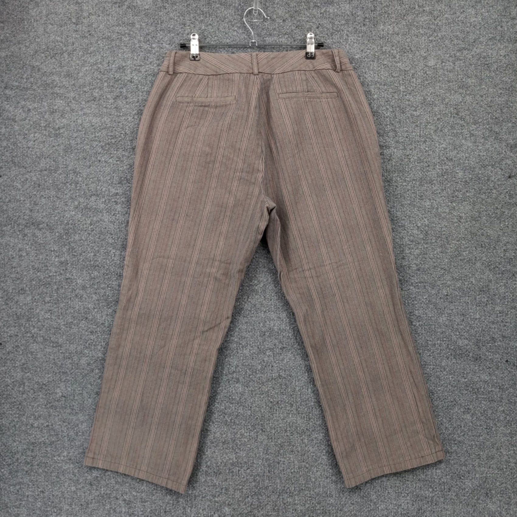 Dockers DOCKERS Womens 12P Petite Metro Mid Rise Straight Striped Cropped Dress Pants Brown Size 34" / US 12 / IT 48 - 2 Thumbnail