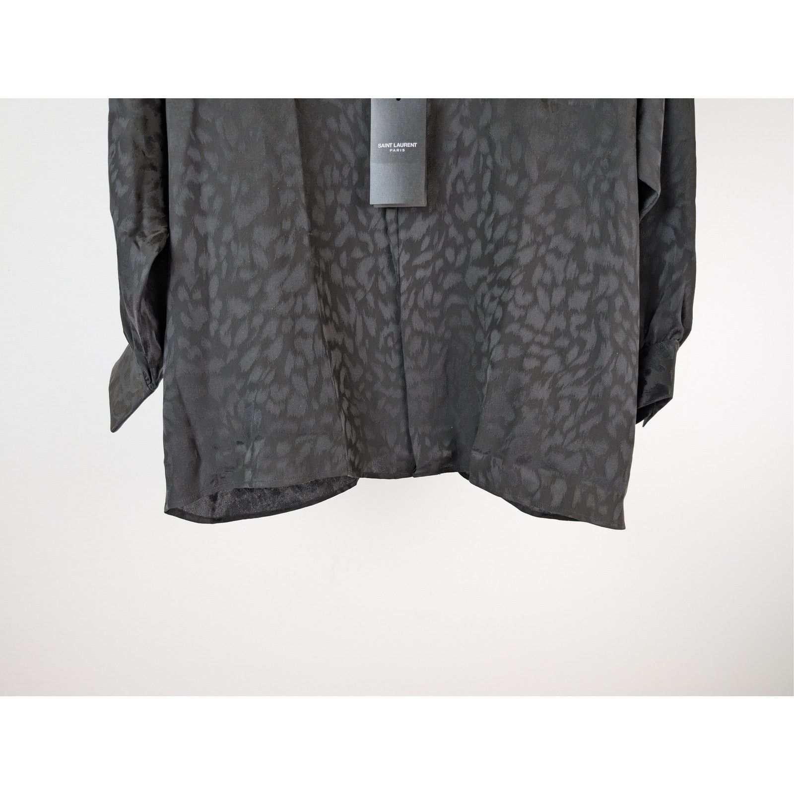 Saint Laurent Paris o1rshd1 Chemise Blouse Boxy Leopard Eclatant Shirt in Black Size US XS / EU 42 / 0 - 4 Thumbnail