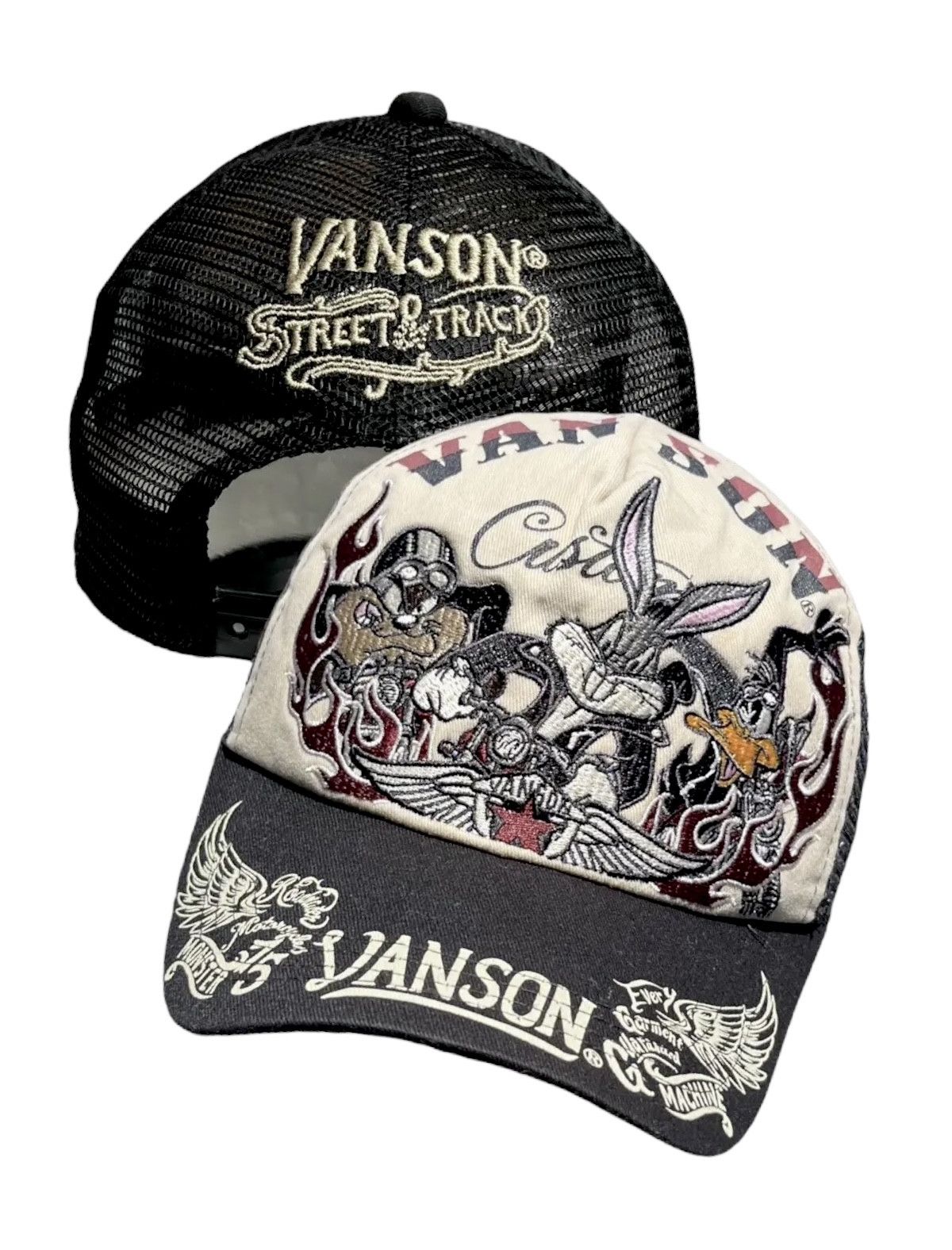 Vanson Leathers 🔥VERY RARE🔥VANSON x LOONEY TUNES Embroidery Trucker Hat Size ONE SIZE - 2 Thumbnail