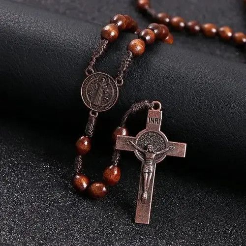 Jewelry Saint Benedict Rosary Necklace Chain Catholic Church Jesus Size ONE SIZE - 3 Thumbnail