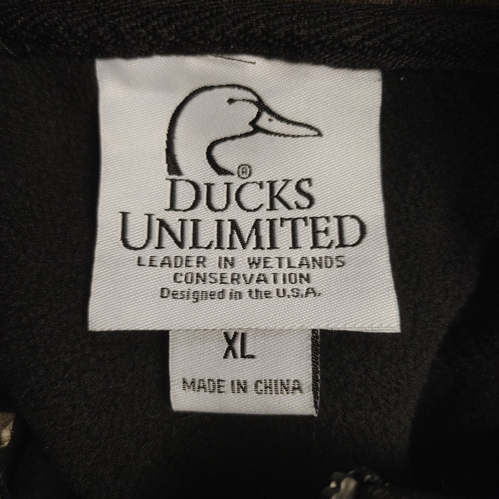 Other Duck's Unlimited Unisex XL Black Soft Fleece Full ZIp Jacket Size XL / US 12-14 / IT 48-50 - 3 Thumbnail