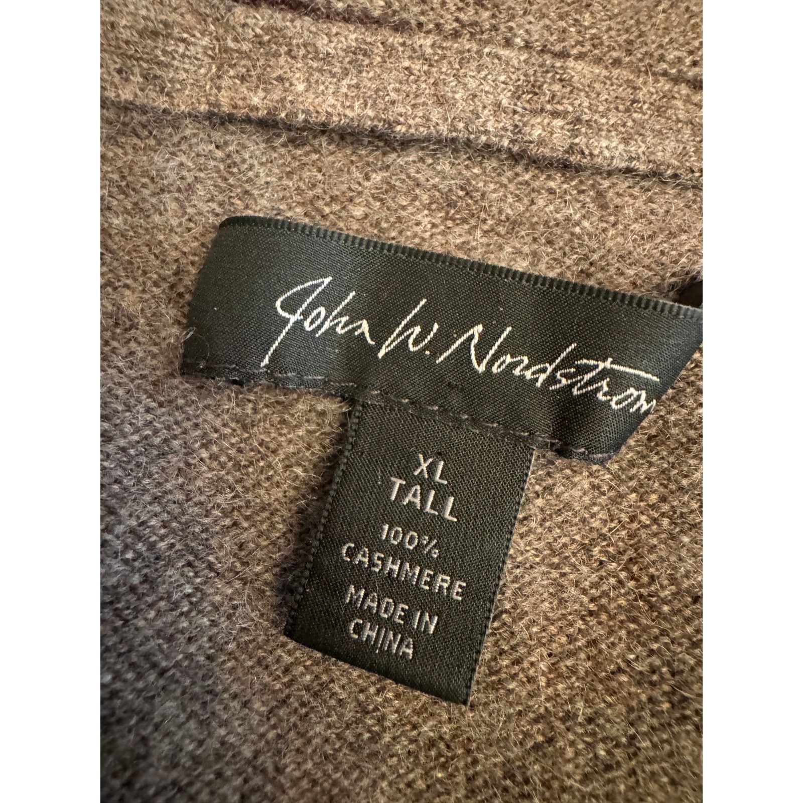 Vintage Men's XL Tall John W. Nordstrom 100% Cashmere Beige Sweater Size US XL / EU 56 / 4 - 2 Thumbnail