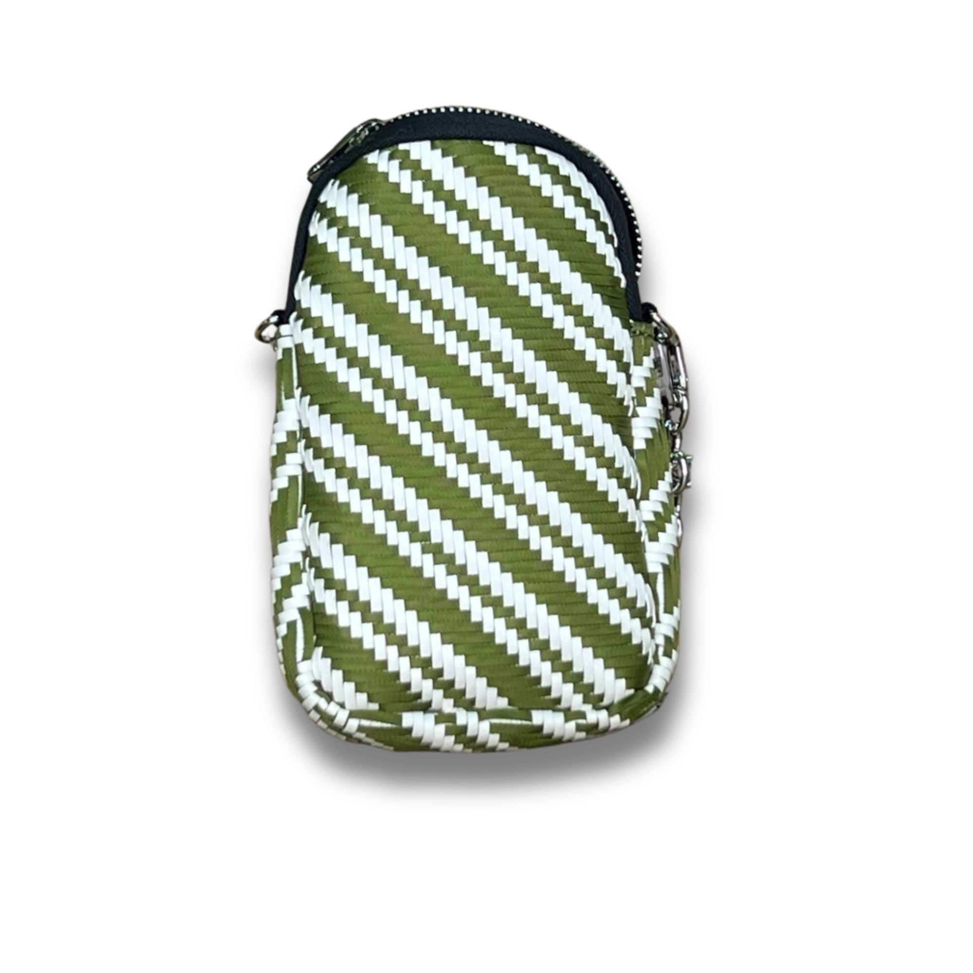 BIMBA Y LOLA Bimba Y Lola Green & White Striped Crossbody Bag With Chain Size ONE SIZE - 3 Thumbnail