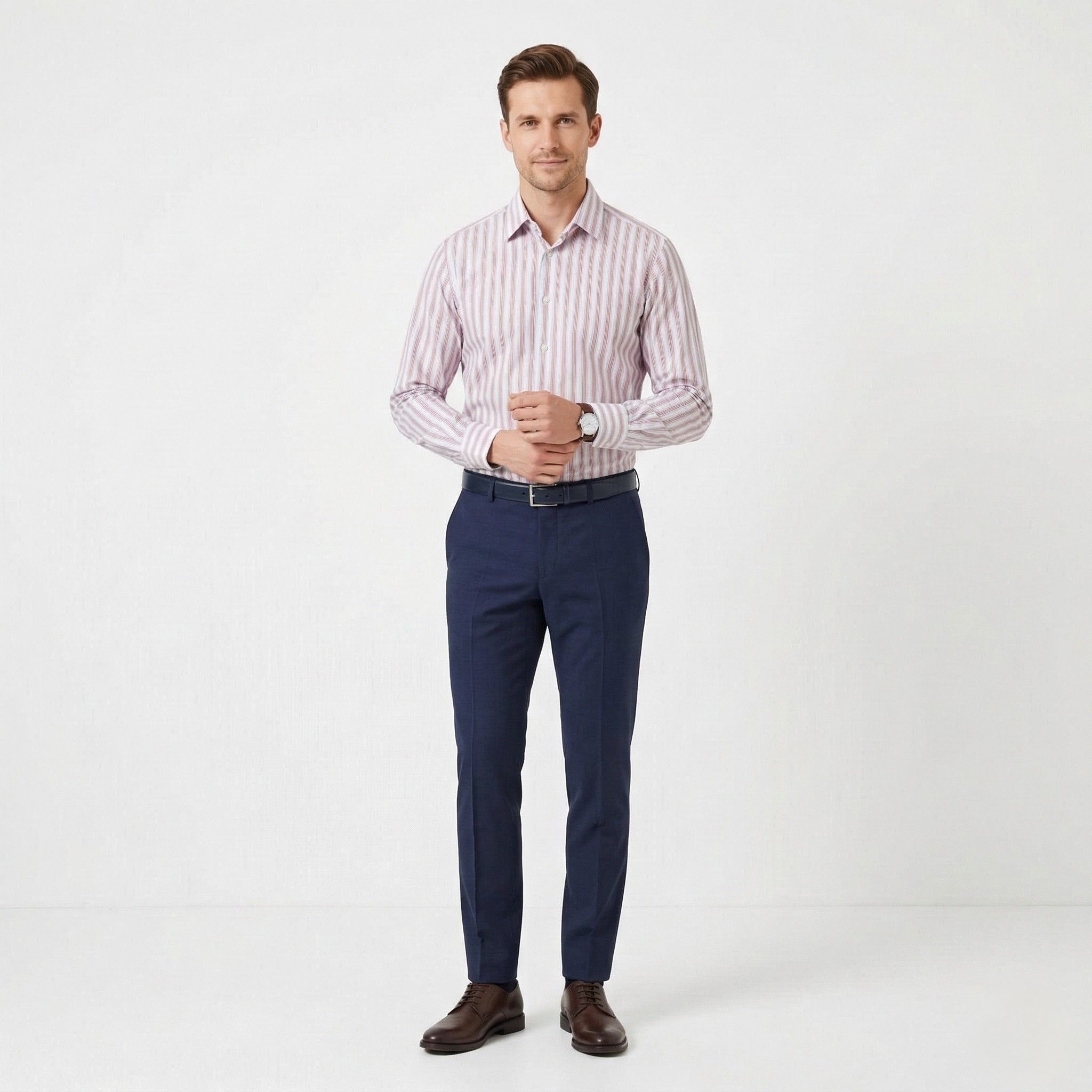 Hugo Boss Hugo Boss Men 41 16 L Casual Shirt Blue Pink Striped 6810 Size US L / EU 52-54 / 3 - 1 Thumbnail