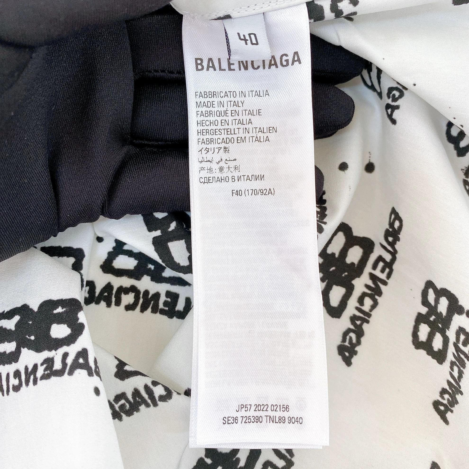 Balenciaga Balenciaga White Full Logo Shirt 48 Size US M / EU 48-50 / 2 - 8 Thumbnail