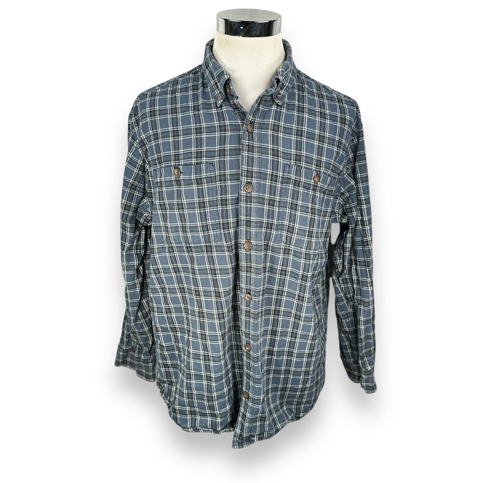 Duluth Trading Company Duluth Trading Flannel Shirt Men Large Blue Button Down Size US L / EU 52-54 / 3 - 1 Thumbnail