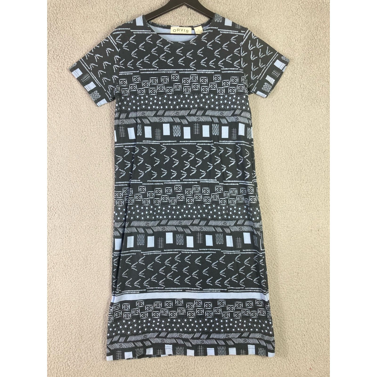 Orvis Orvis Women's XS Black Geometric T-Shirt Dress Vintage Size XS / US 0-2 / IT 36-38 - 6 Thumbnail
