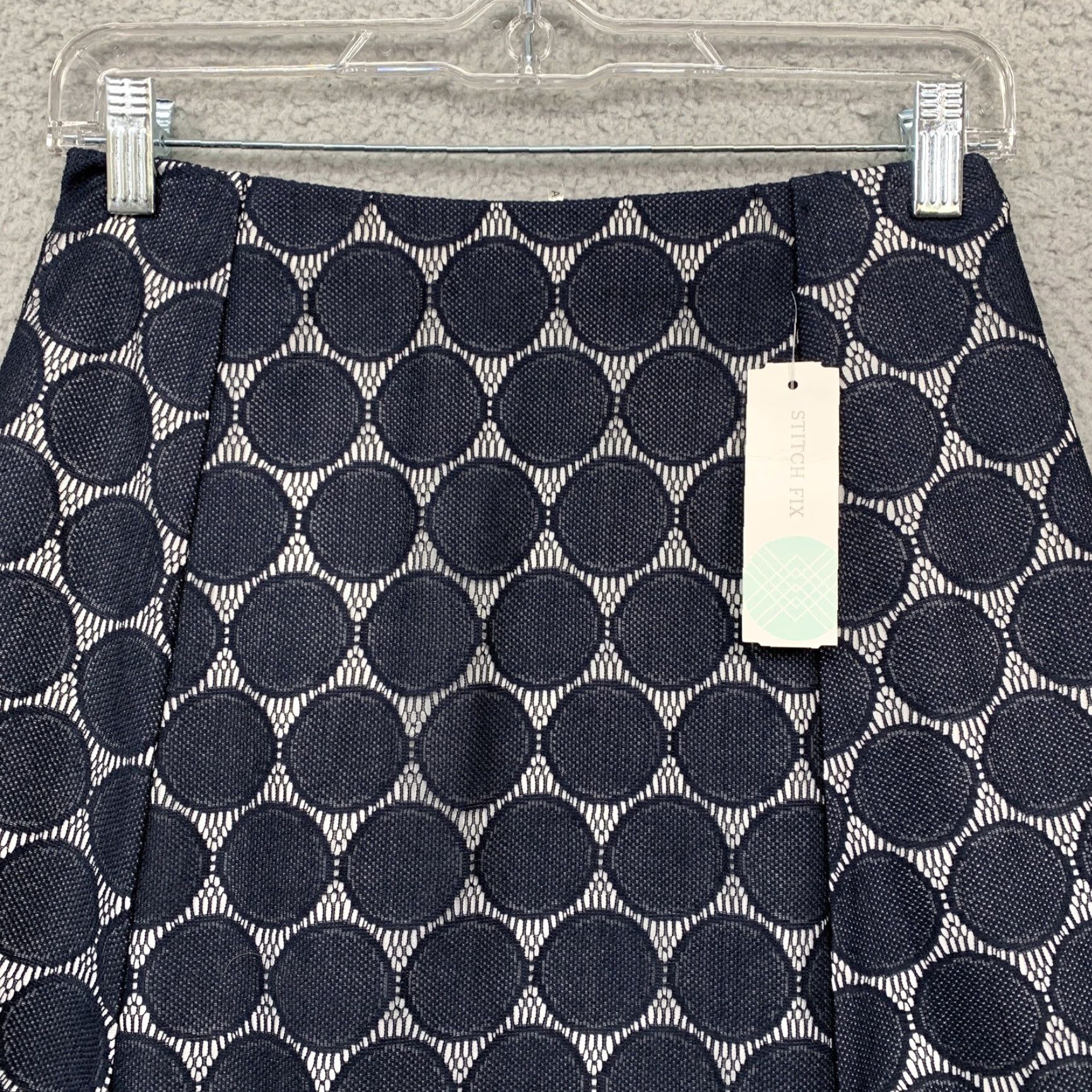 Vintage Renee C Women’s Skirt Maybell Lace Detail XS Navy White NWT Size 26" / US 2 / IT 38 - 2 Thumbnail